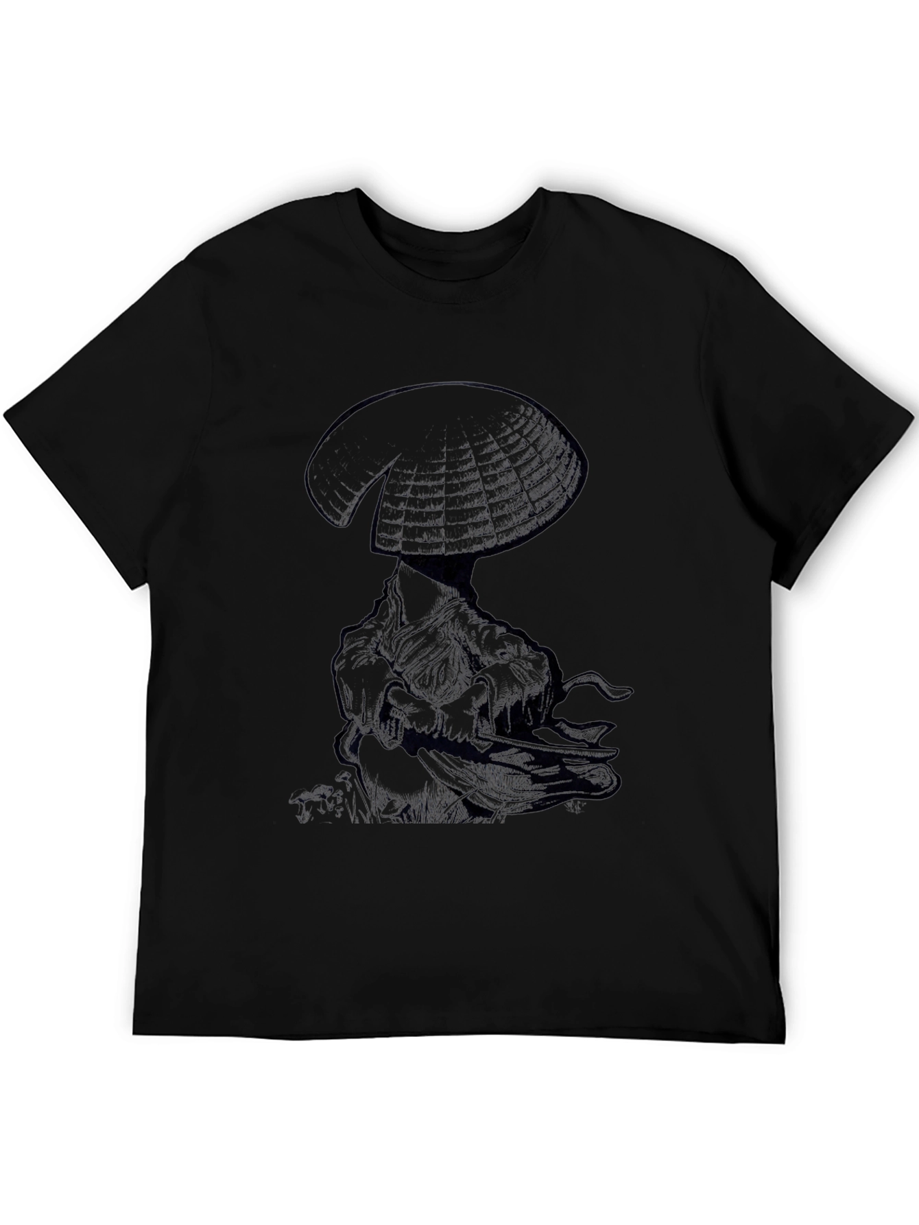 Black T-Shirt with Samurai Graphic