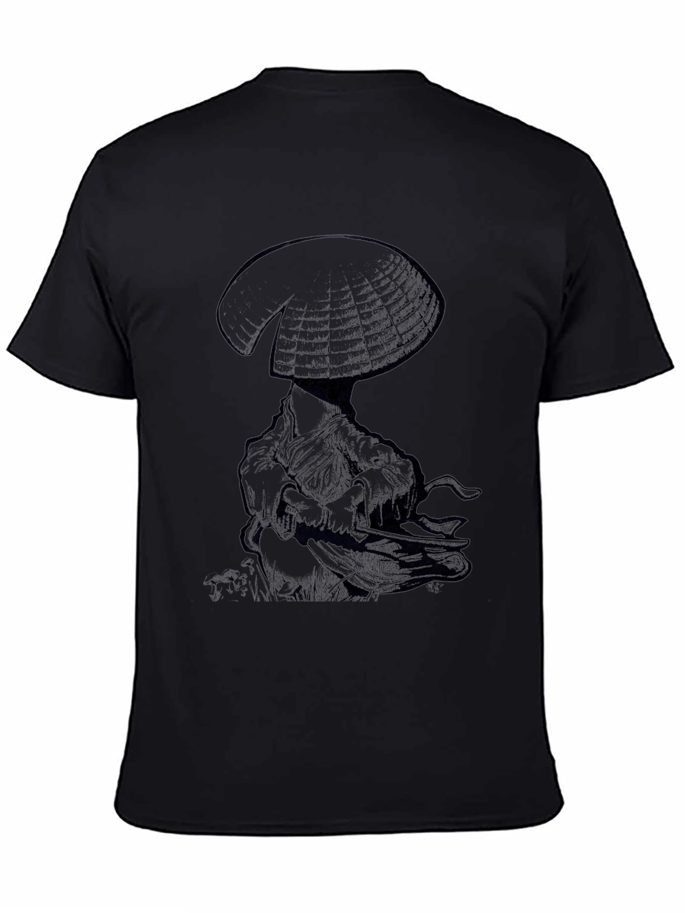Black T-Shirt with Samurai Graphic