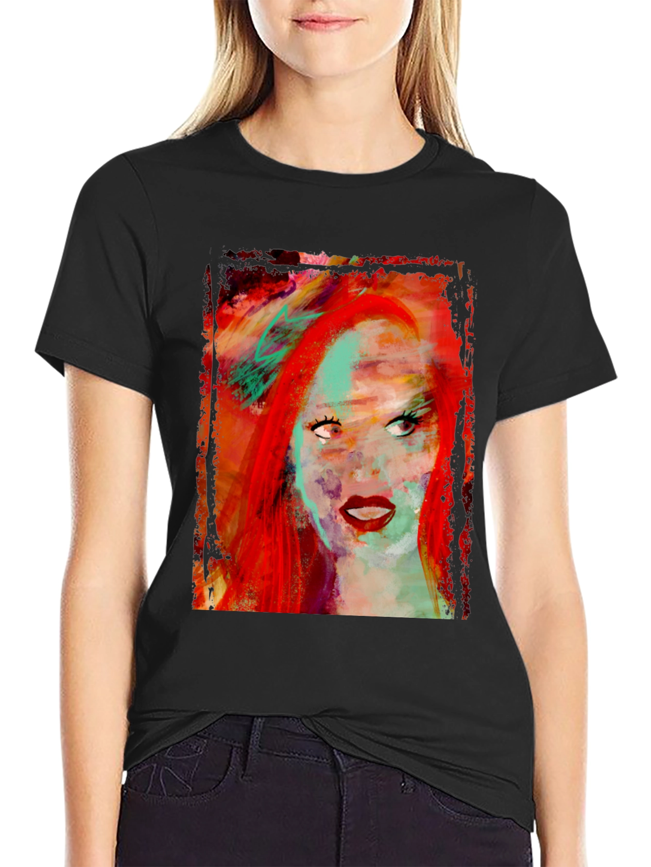 Abstract Woman Portrait Graphic Tee