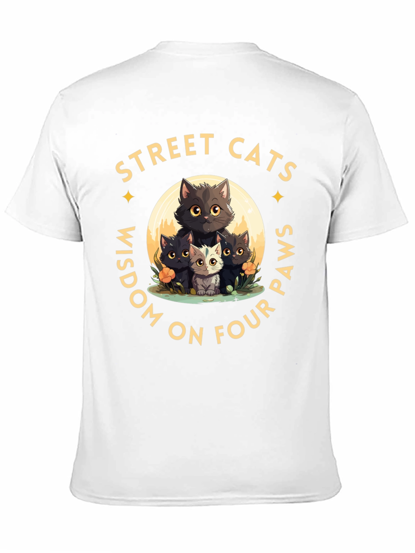 Street Cats Wisdom Graphic T-Shirt