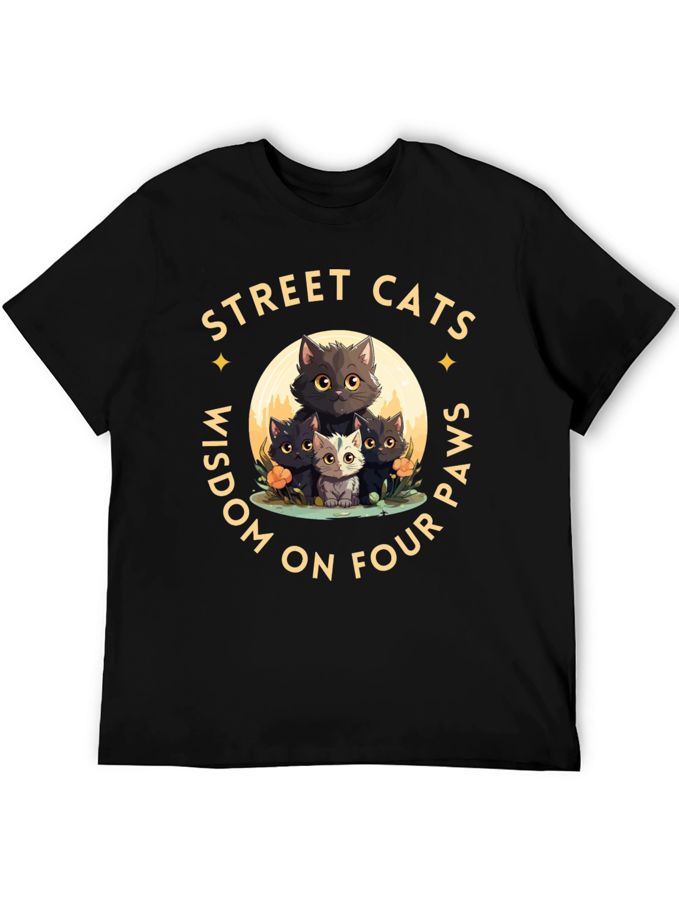 Street Cats Wisdom Graphic T-Shirt