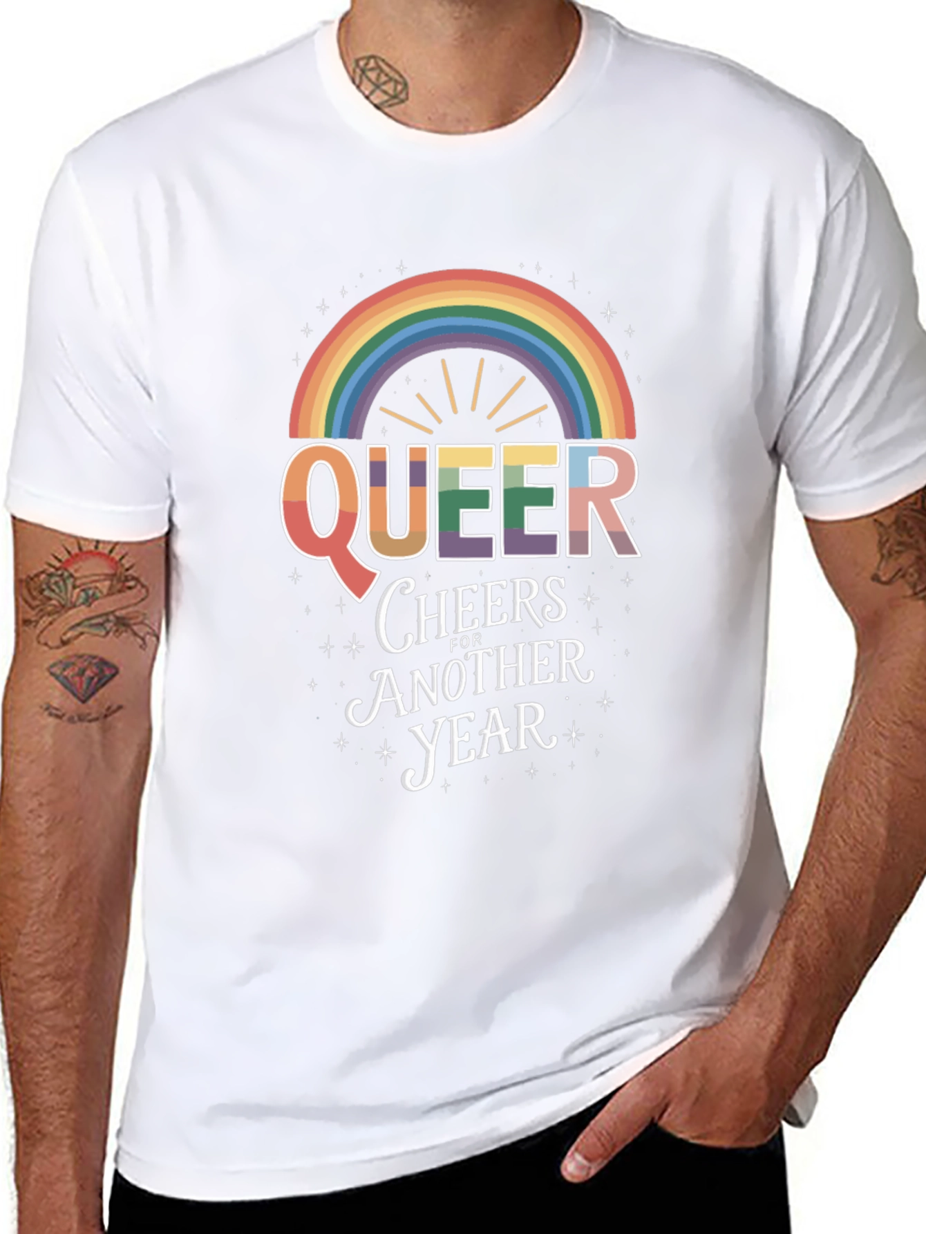 Queer Cheers Rainbow Pride T-Shirt