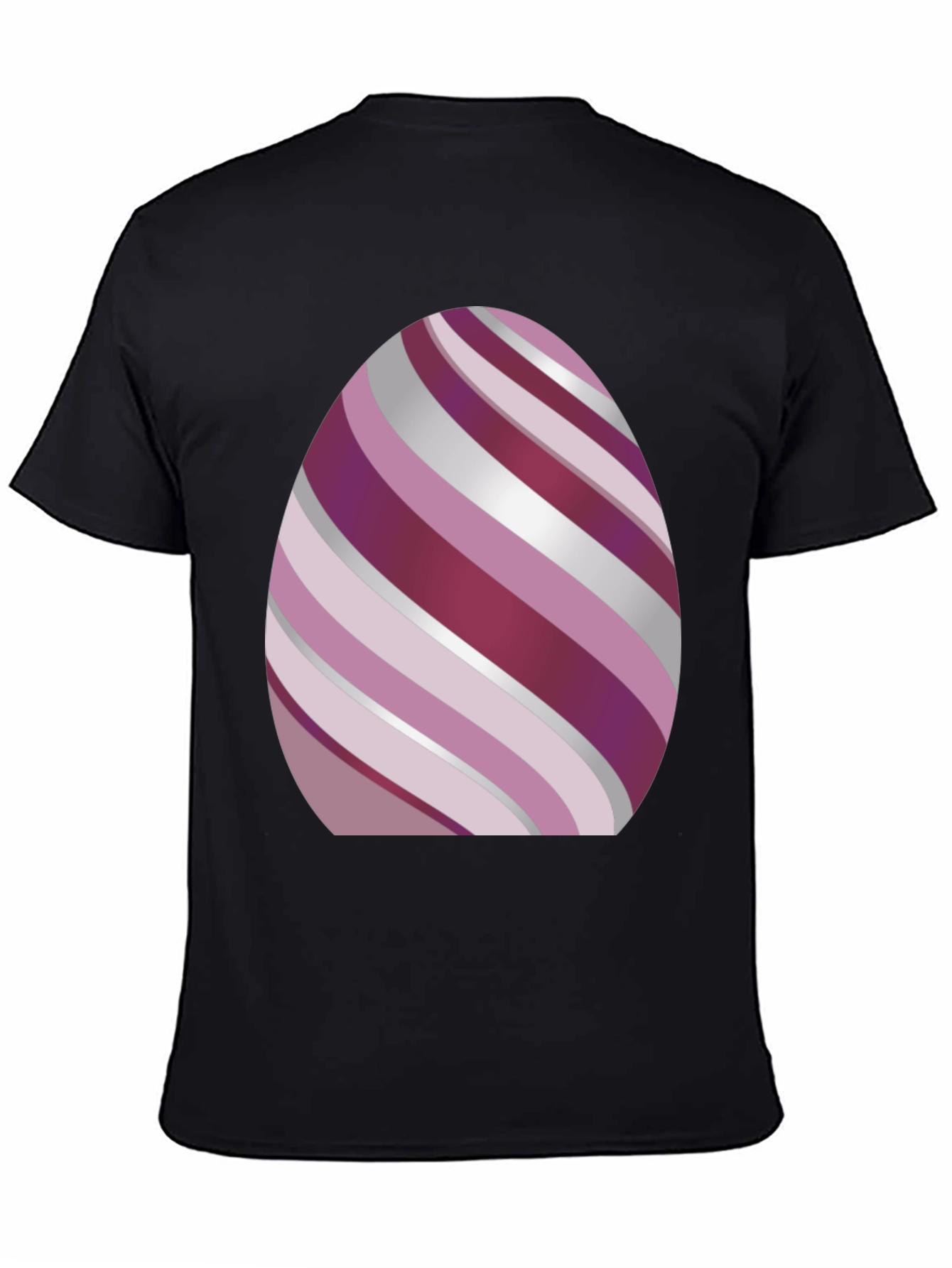 Striped Easter Egg Graphic Tee - Black