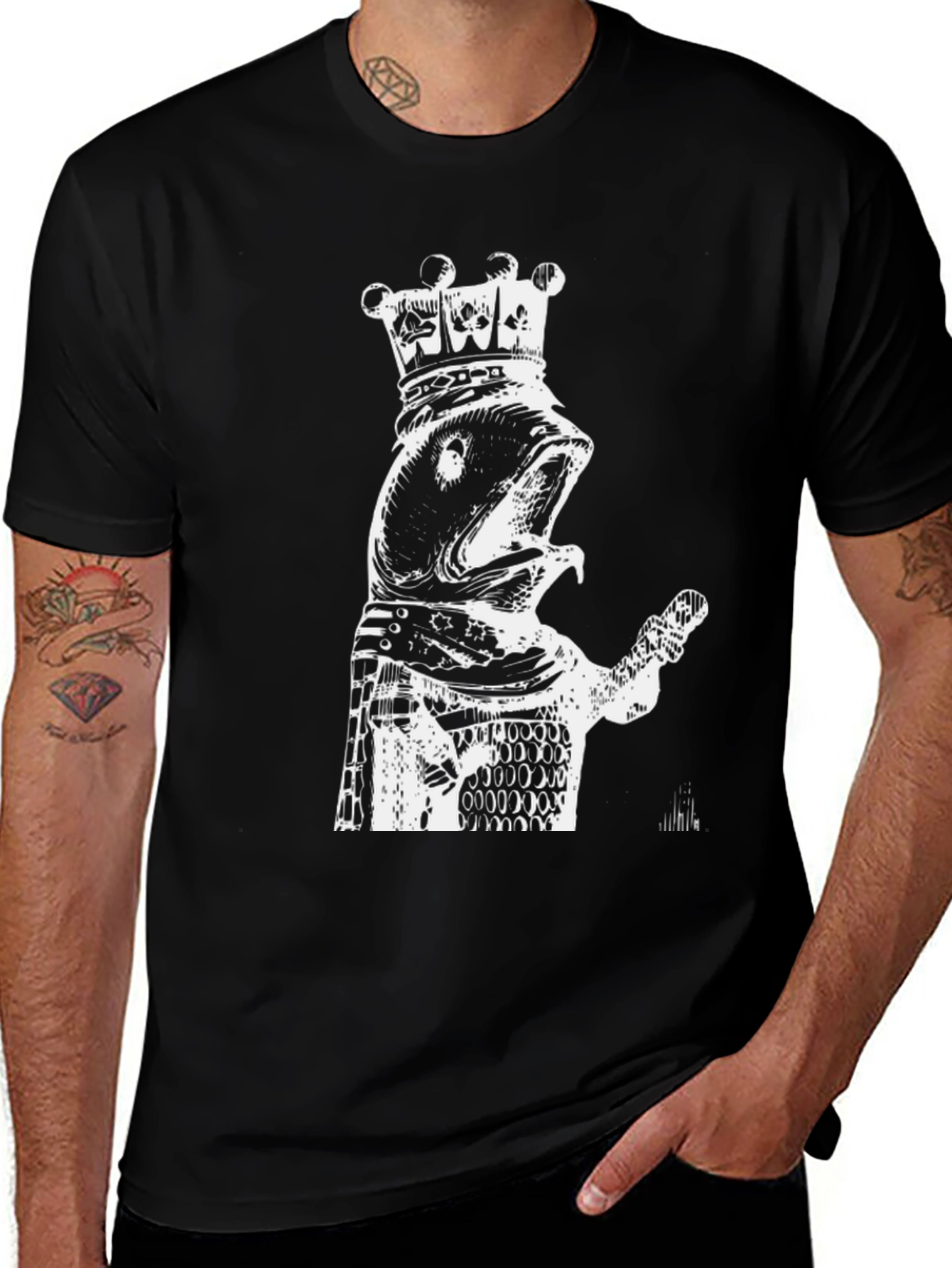 King Fish Graphic T-Shirt - Black Novelty Design