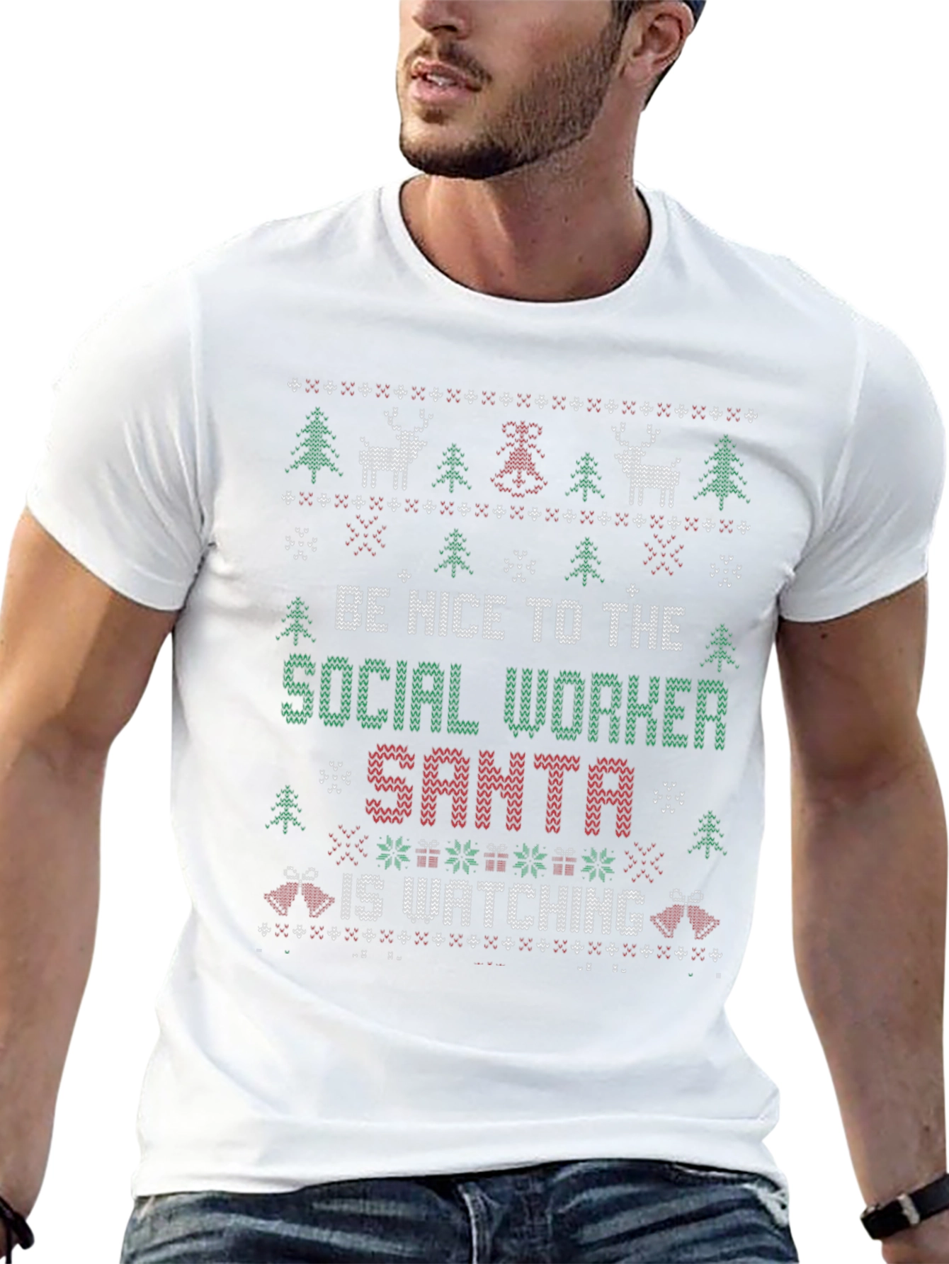 Social Worker Santa Ugly Christmas T-Shirt