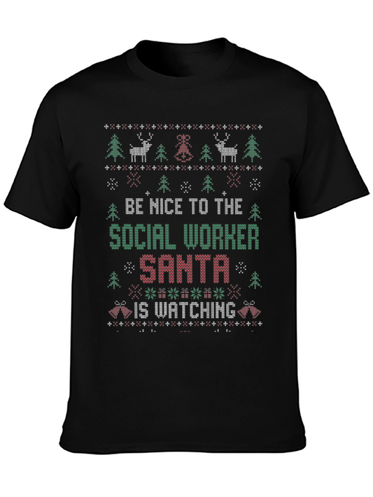 Social Worker Santa Ugly Christmas T-Shirt
