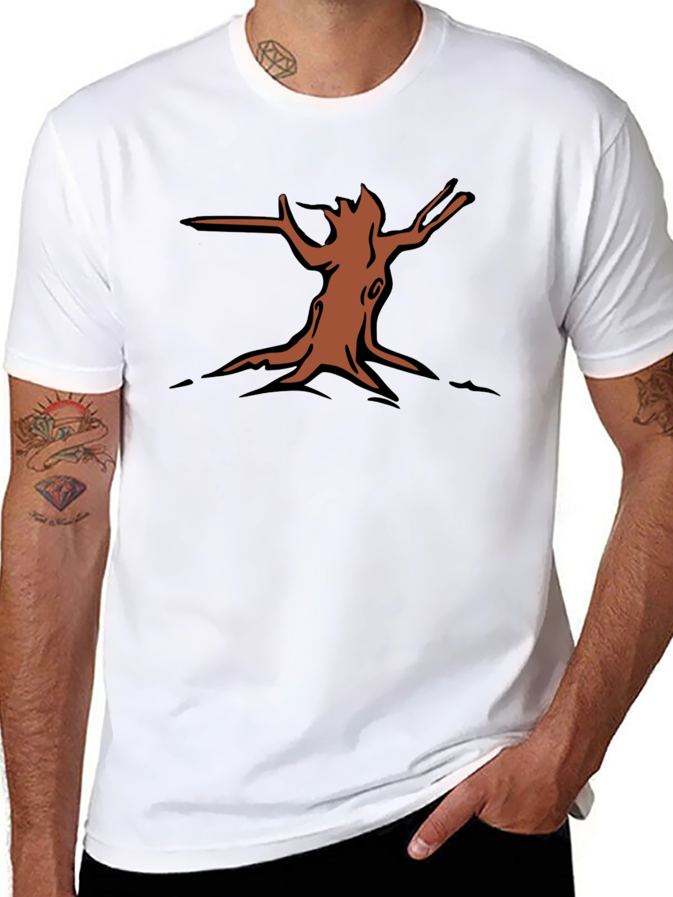 Nature Graphic Tee - Tree Stump Design