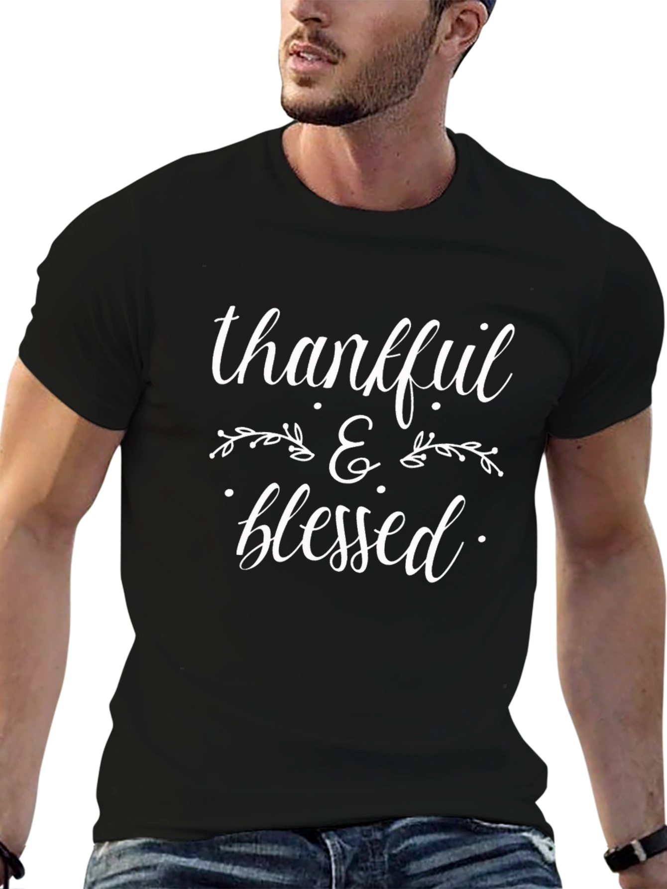 Thankful & Blessed Black T-Shirt