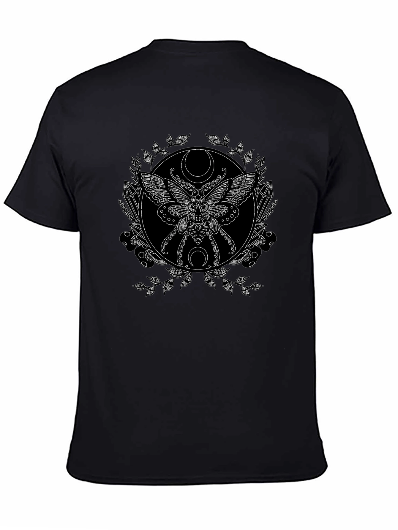 Occult Moth Graphic Tee - Black Cotton