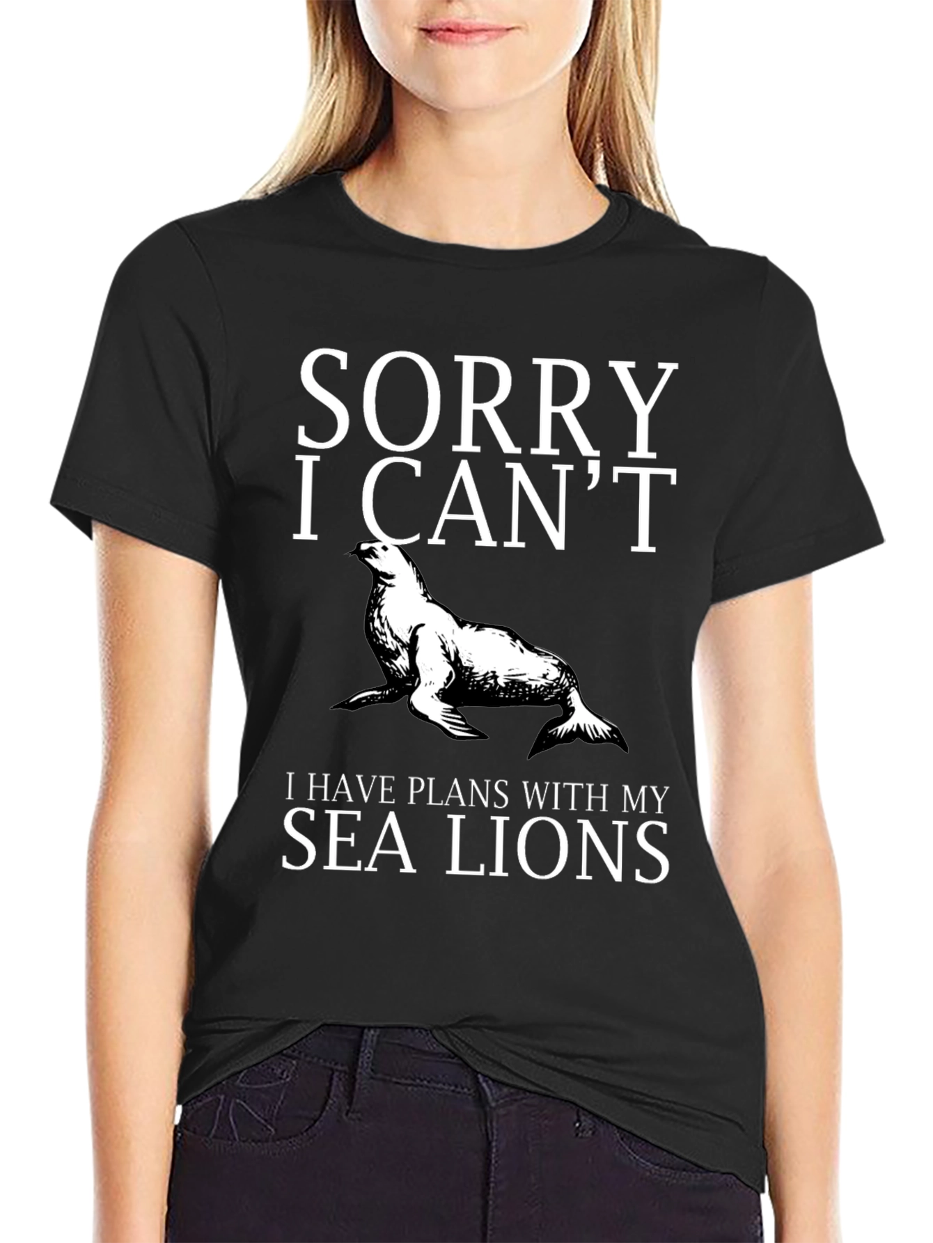 Funny Sea Lion Plans Graphic T-Shirt