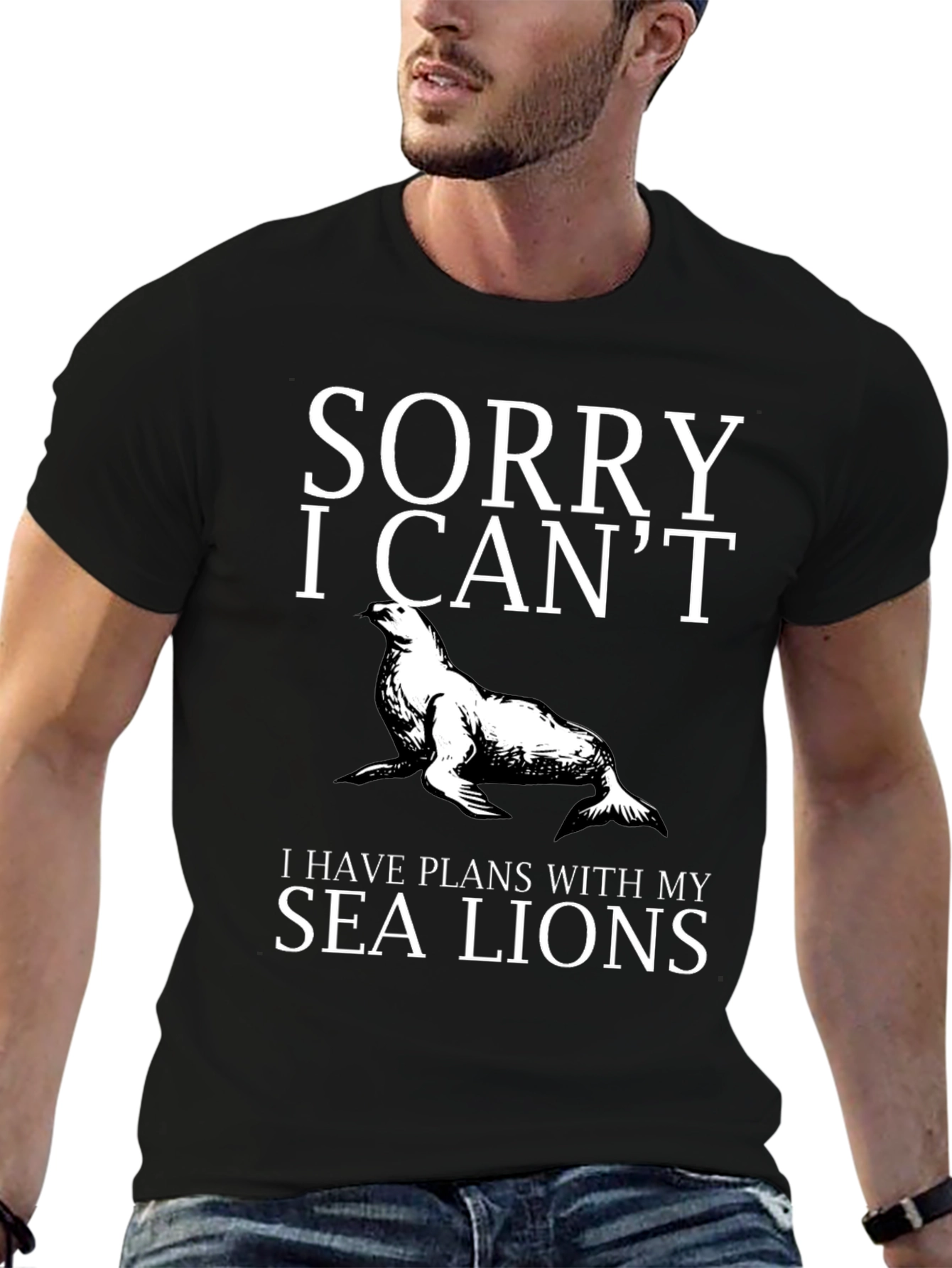 Funny Sea Lion Plans Graphic T-Shirt