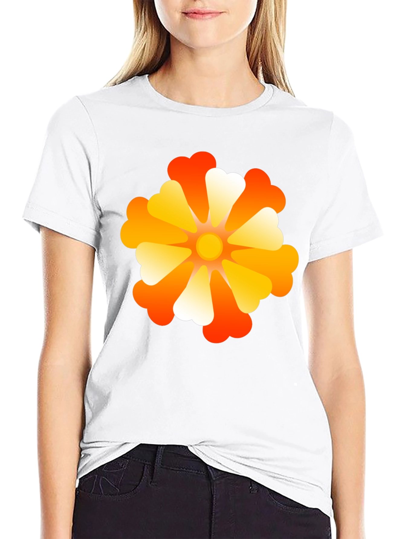 Retro Flower Power Black T-Shirt