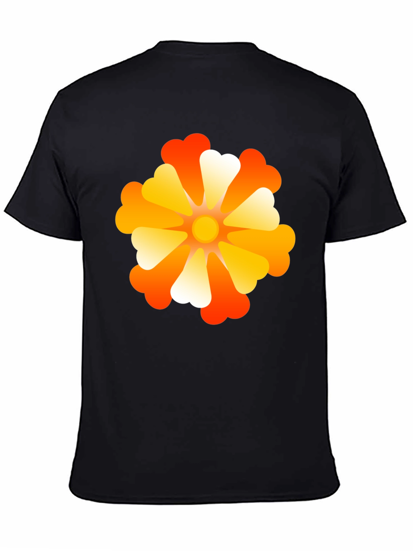 Retro Flower Power Black T-Shirt