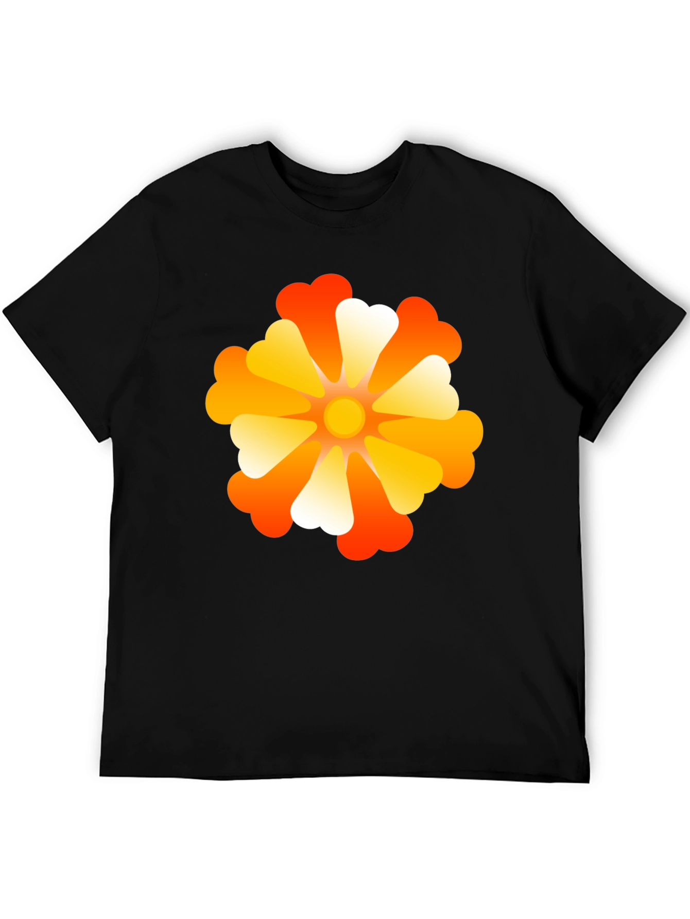 Retro Flower Power Black T-Shirt