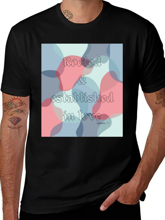 Rooted in Love Graphic Tee - Black Cotton Blend Shirt