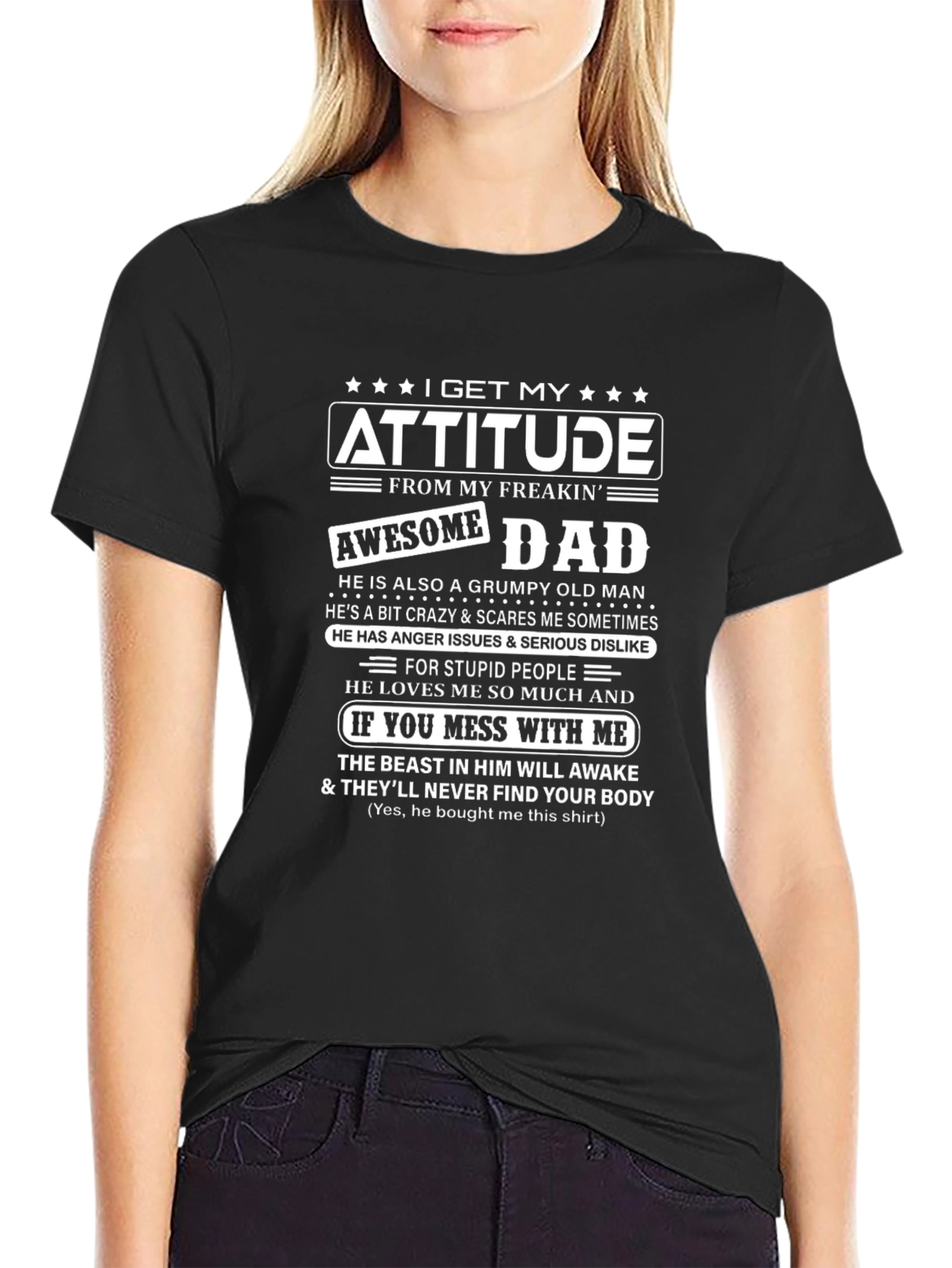 Attitude Awesome Dad Funny Novelty T-Shirt