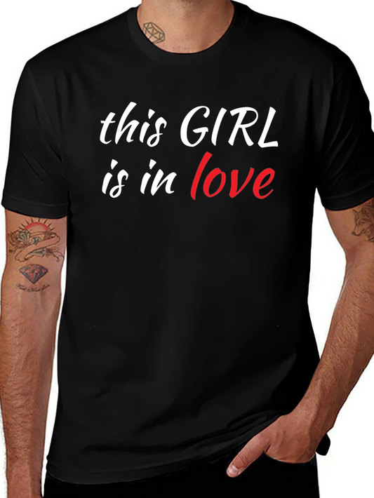 This Girl is in Love Black T-Shirt