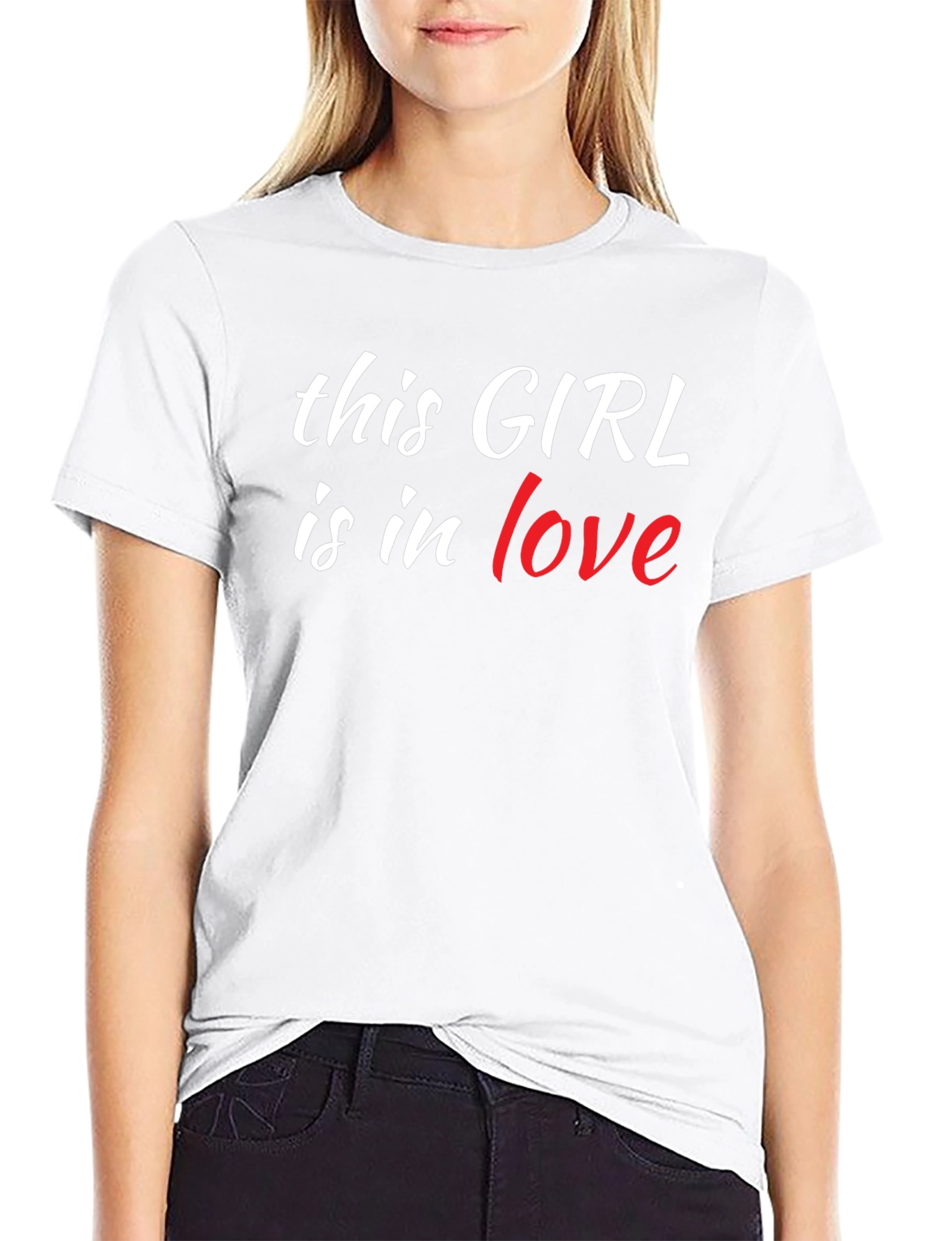 This Girl is in Love Black T-Shirt