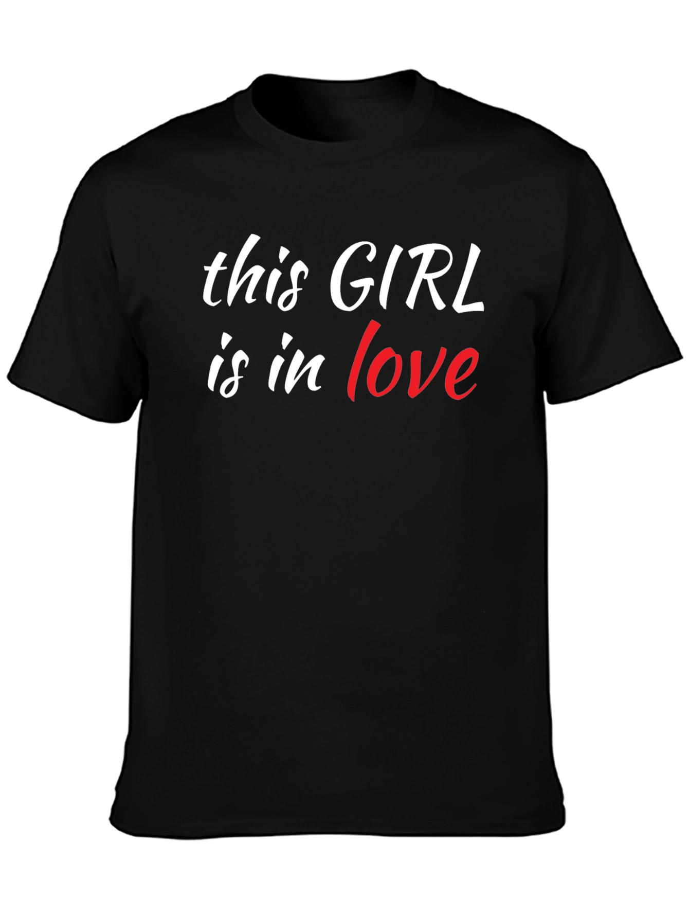 This Girl is in Love Black T-Shirt