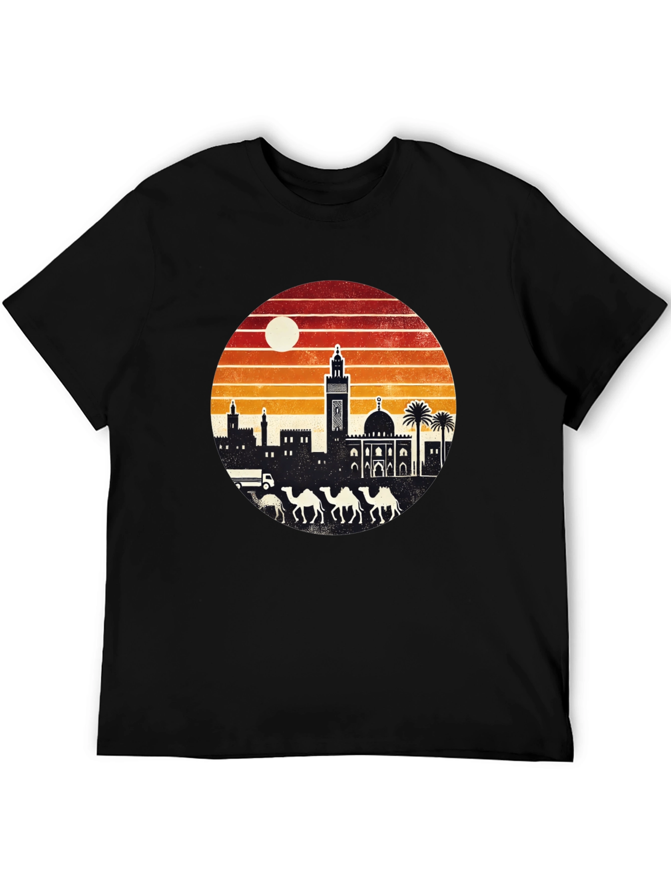 Retro Sunset Camel Desert T-Shirt