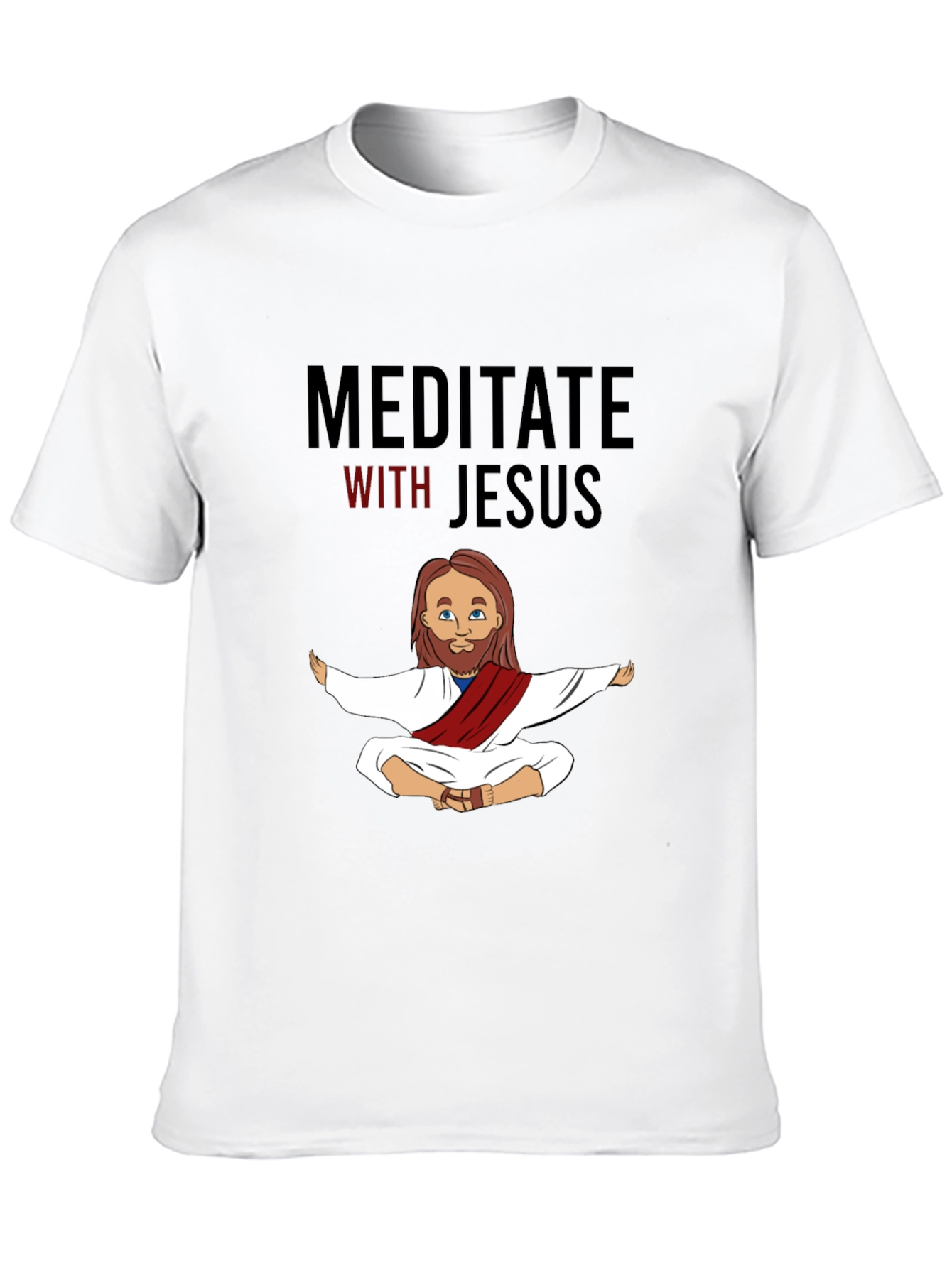 Meditate With Jesus Black T-Shirt