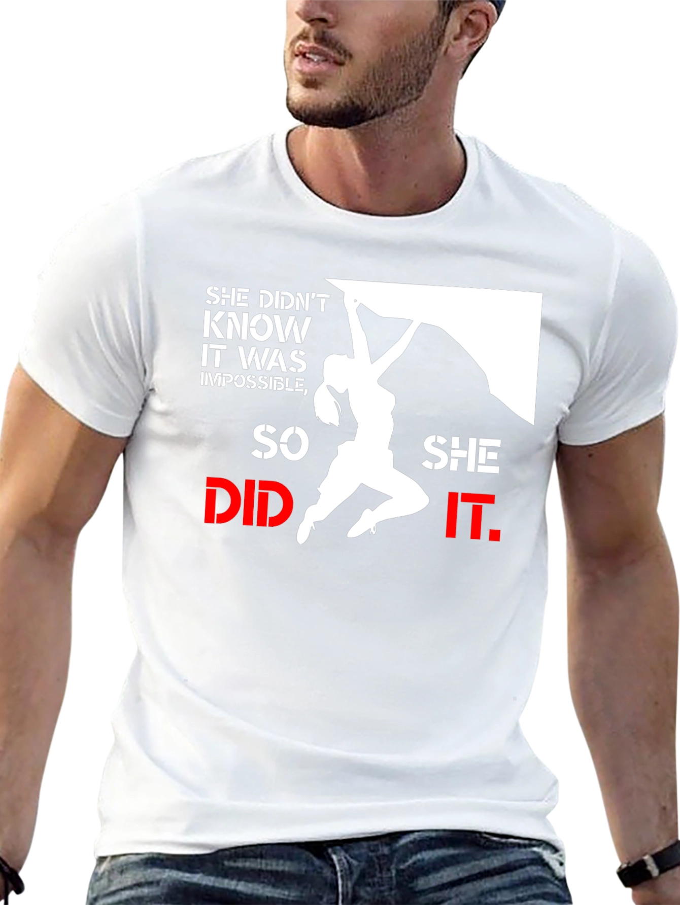 She Did It Climbing T-Shirt Black