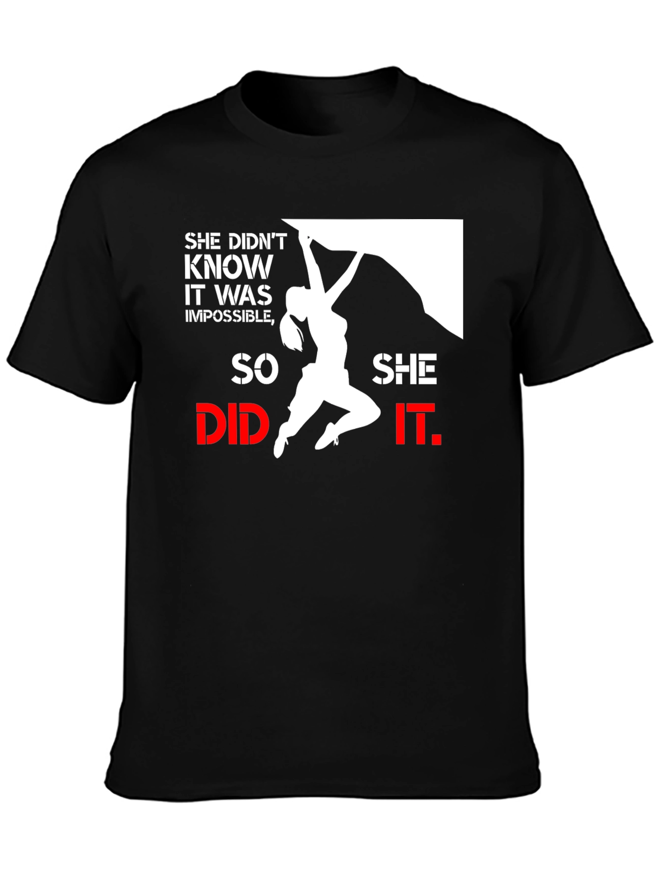 She Did It Climbing T-Shirt Black