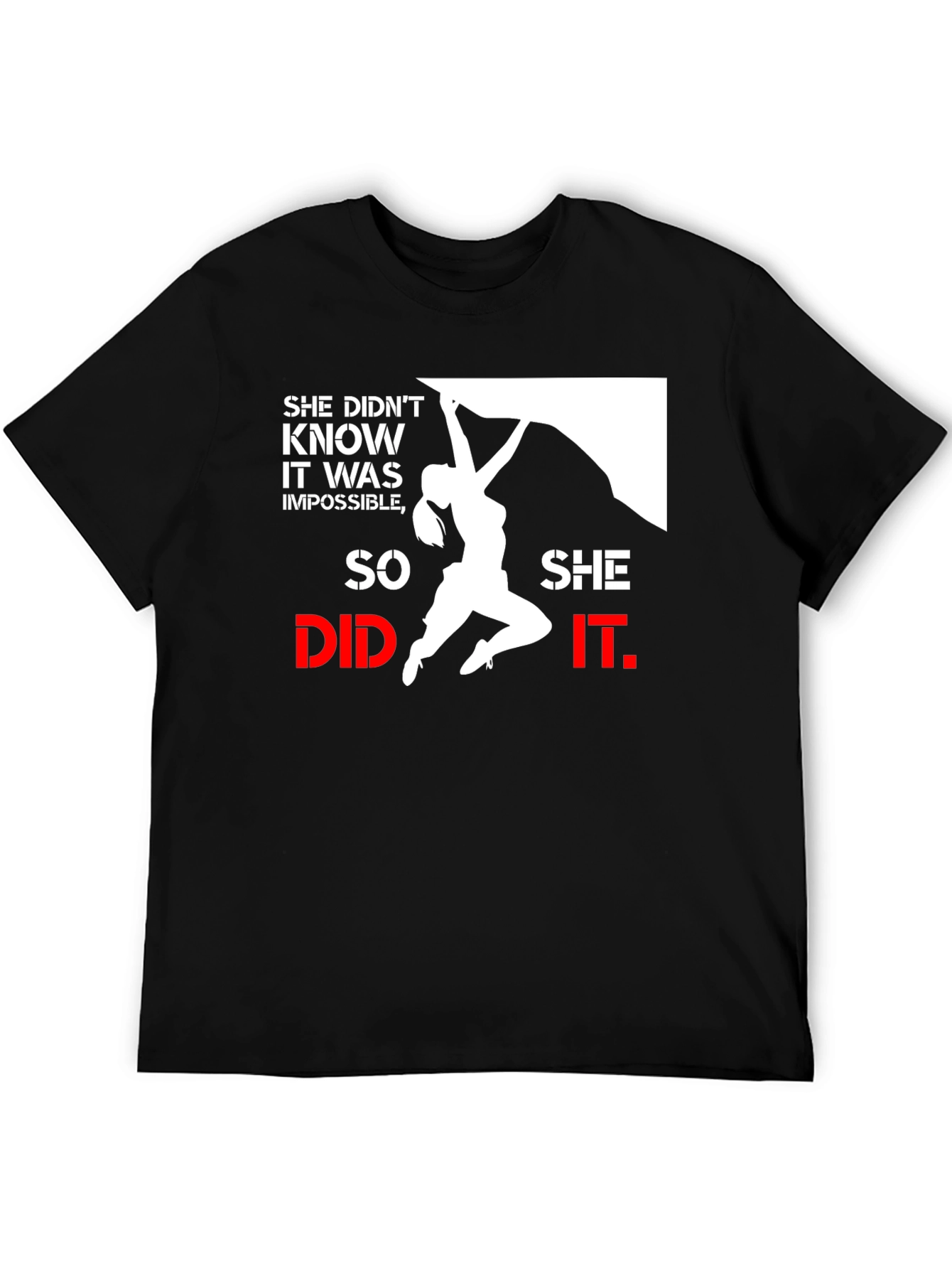 She Did It Climbing T-Shirt Black