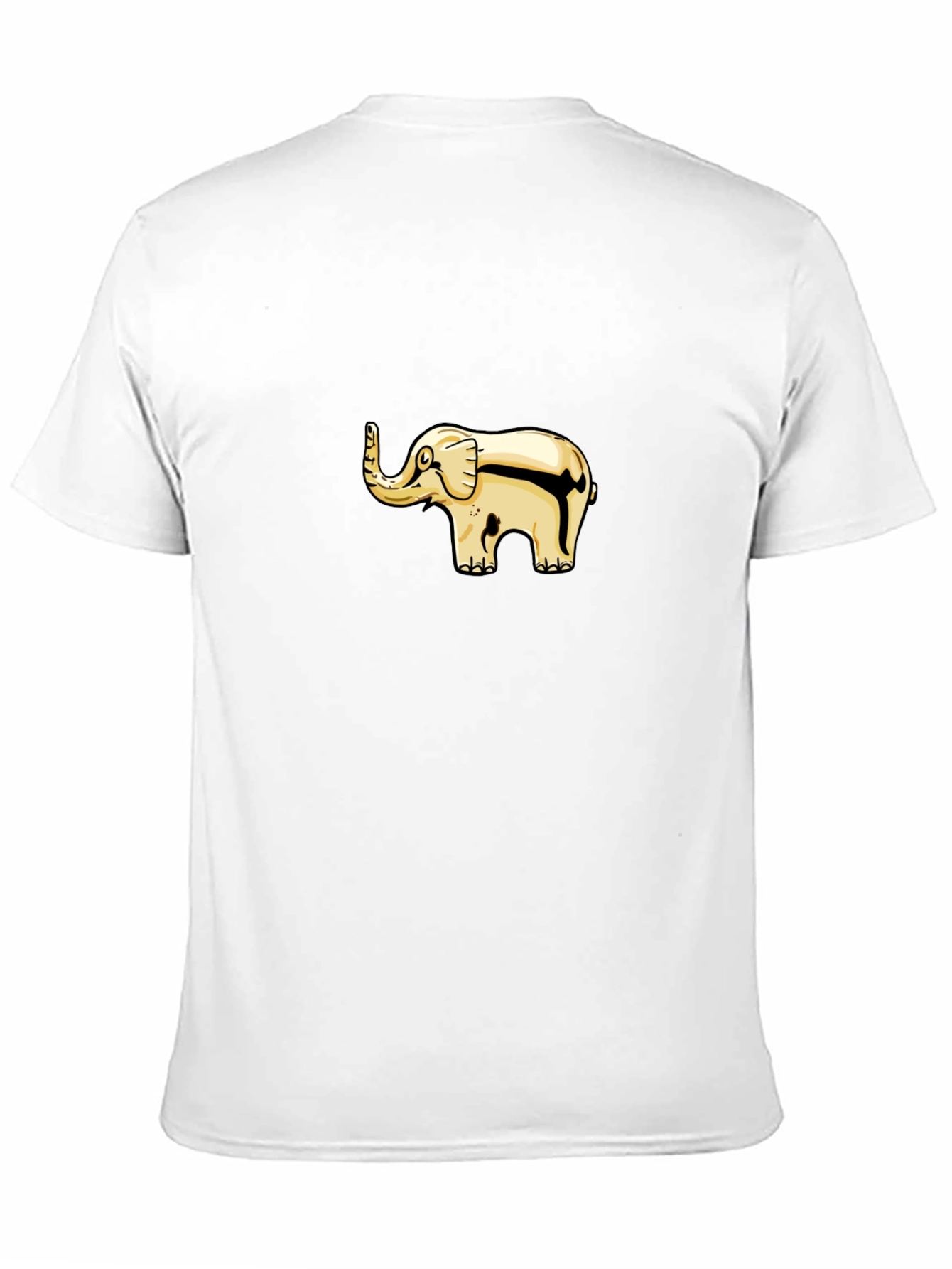 Black T-Shirt with Gold Elephant Graphic