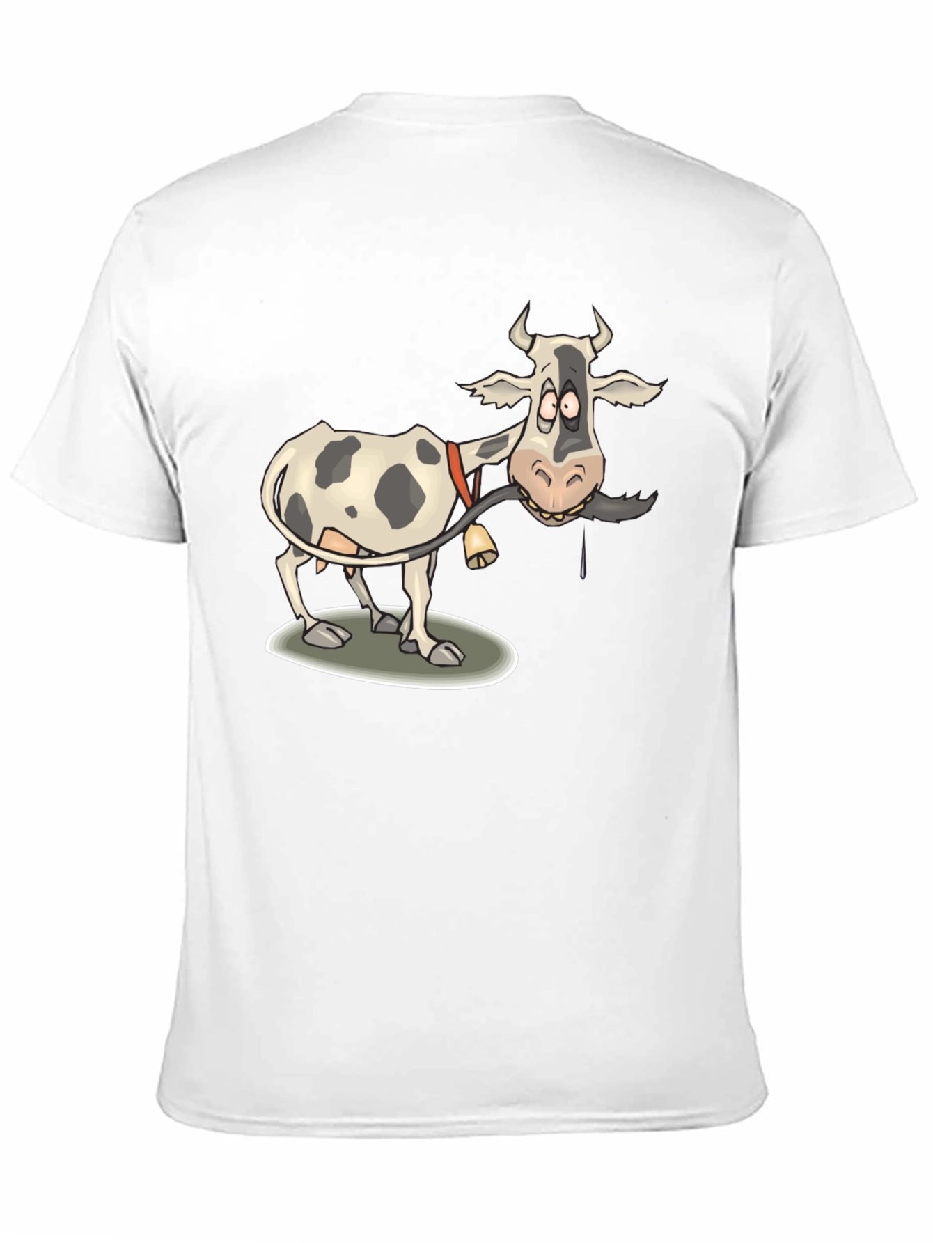 Funny Cow Cartoon Mens Black T-Shirt
