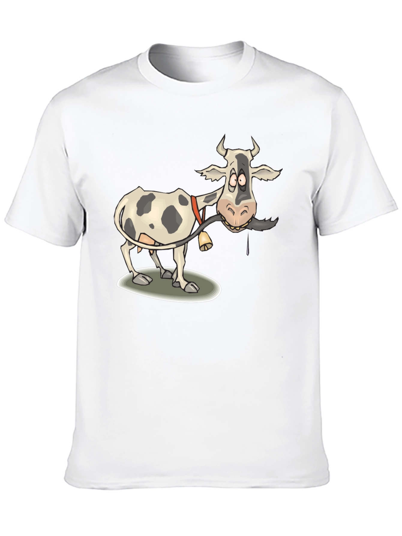 Funny Cow Cartoon Mens Black T-Shirt