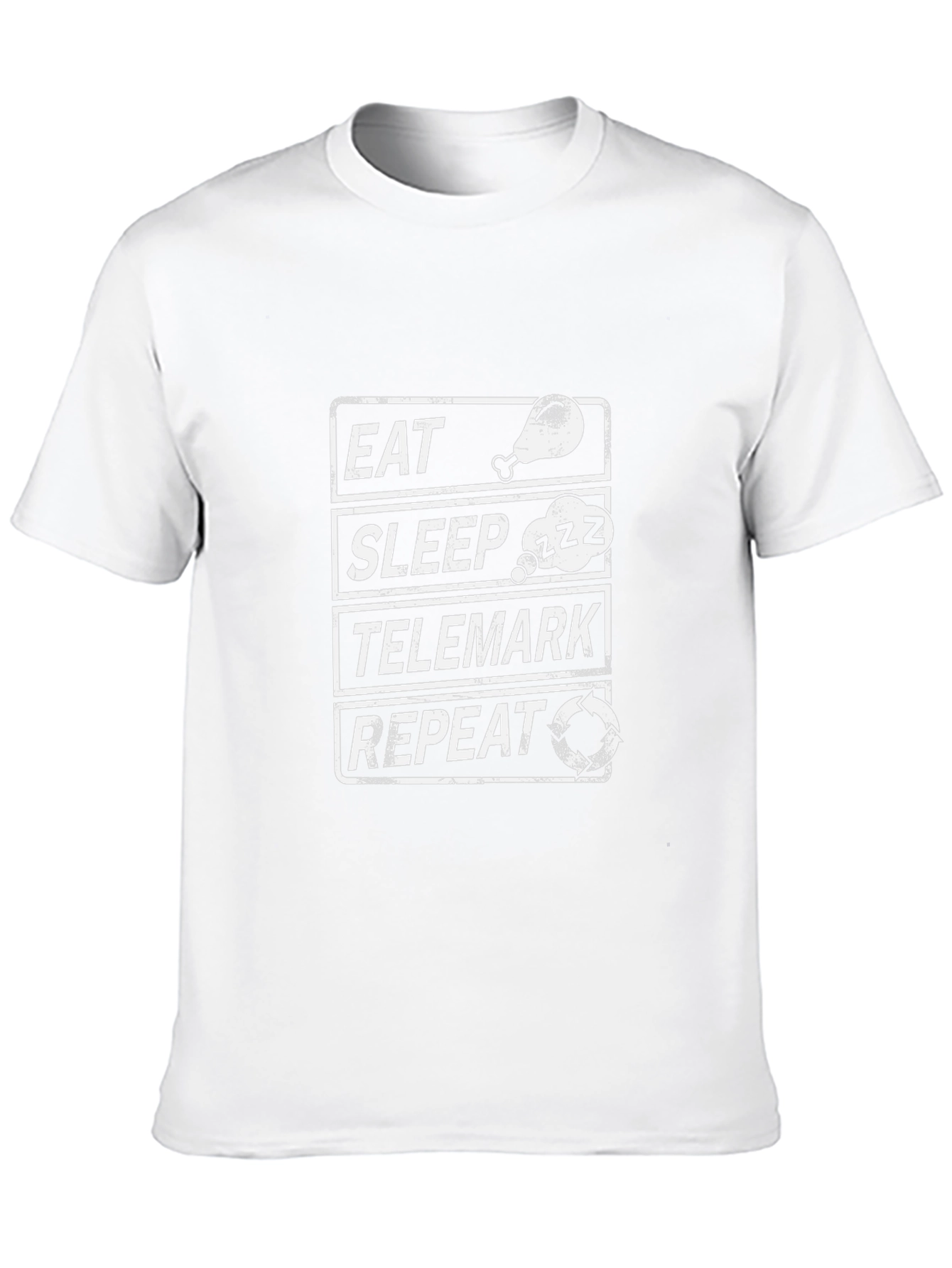 Eat Sleep Telemark Repeat Black T-Shirt