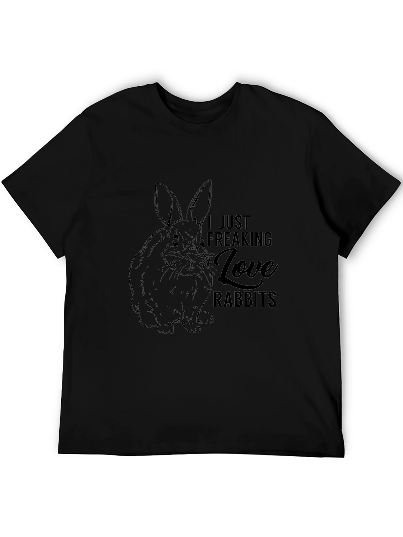 I Just Freaking Love Rabbits Black T-Shirt