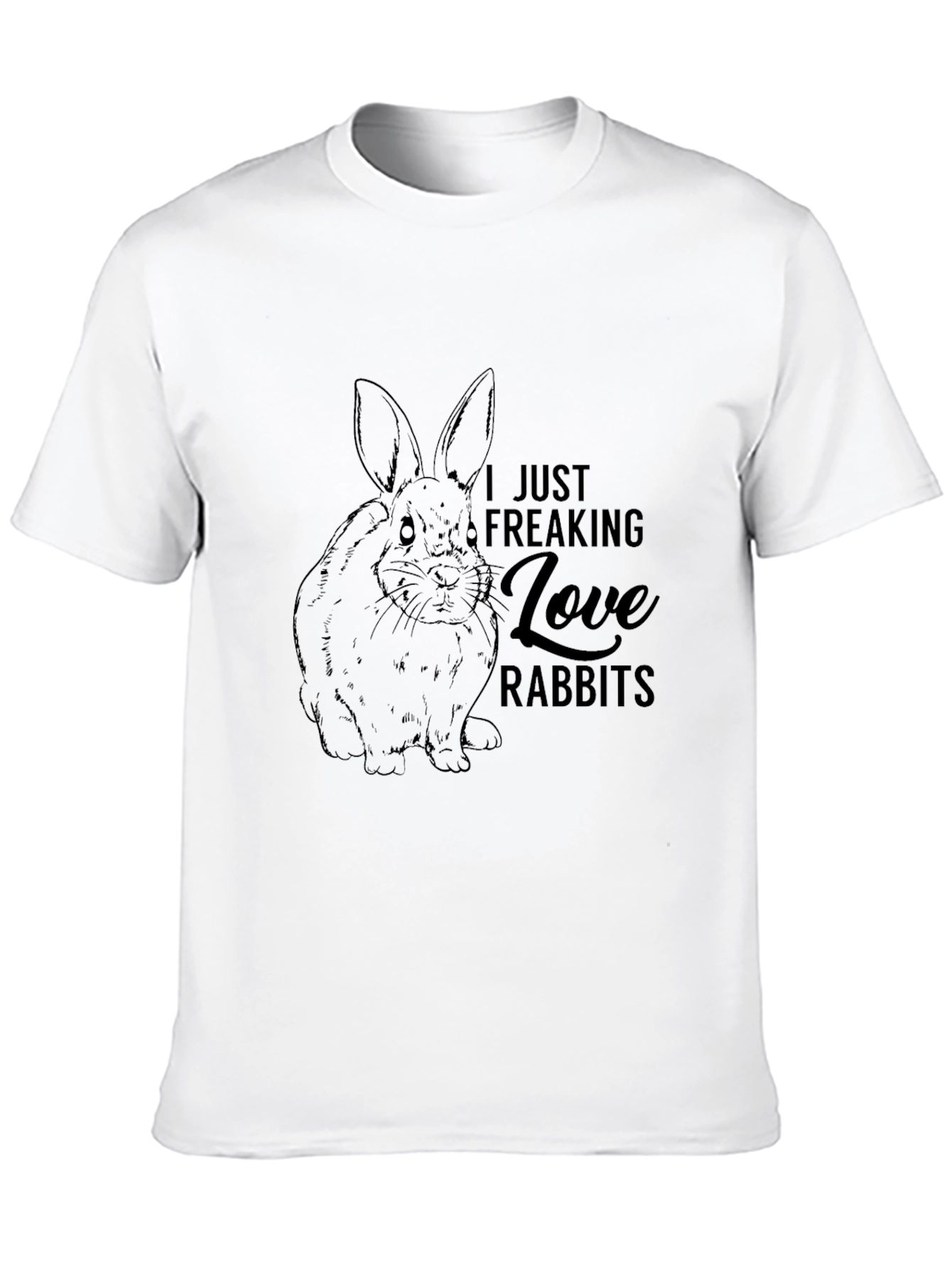 I Just Freaking Love Rabbits Black T-Shirt