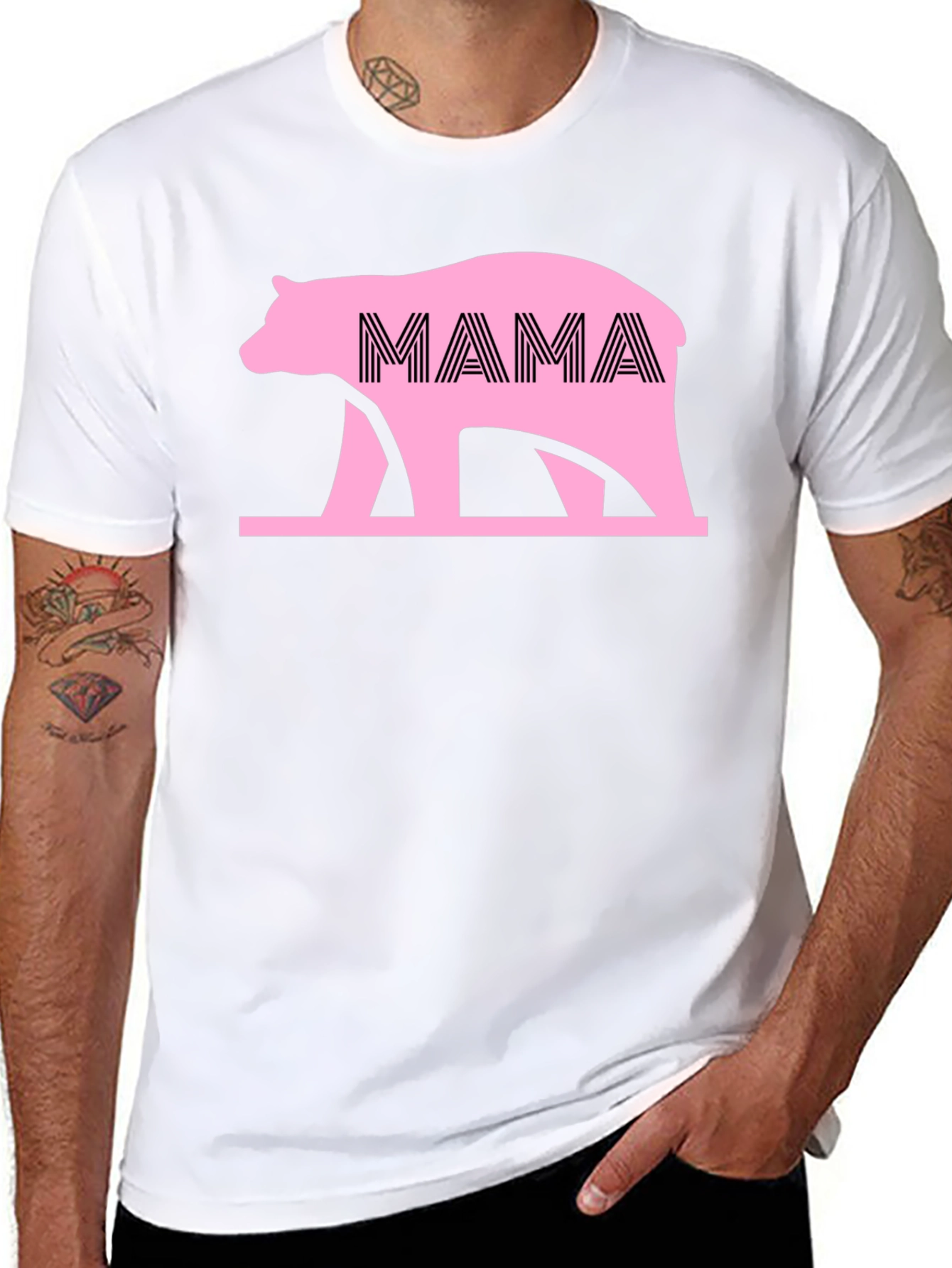Mama Bear Graphic Tee - Black Cotton Shirt