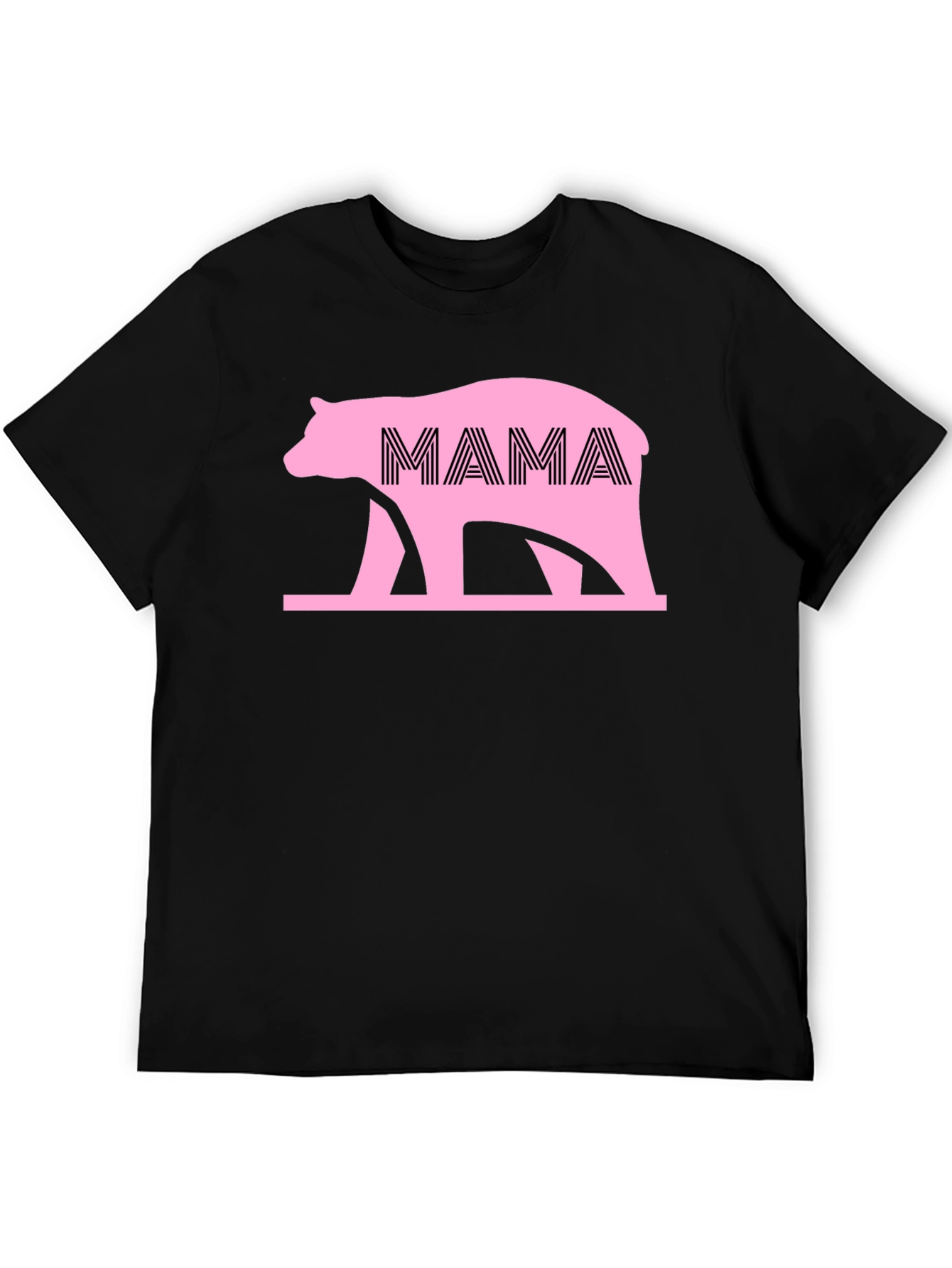 Mama Bear Graphic Tee - Black Cotton Shirt