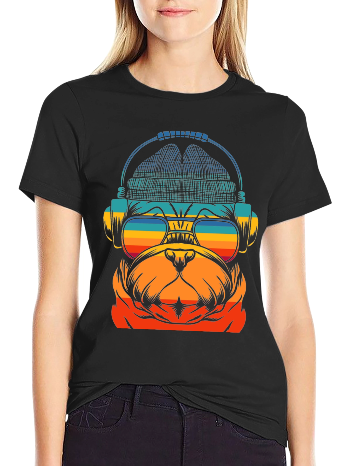 Retro Bulldog DJ T-Shirt
