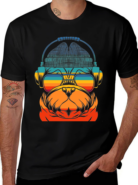 Retro Bulldog DJ T-Shirt