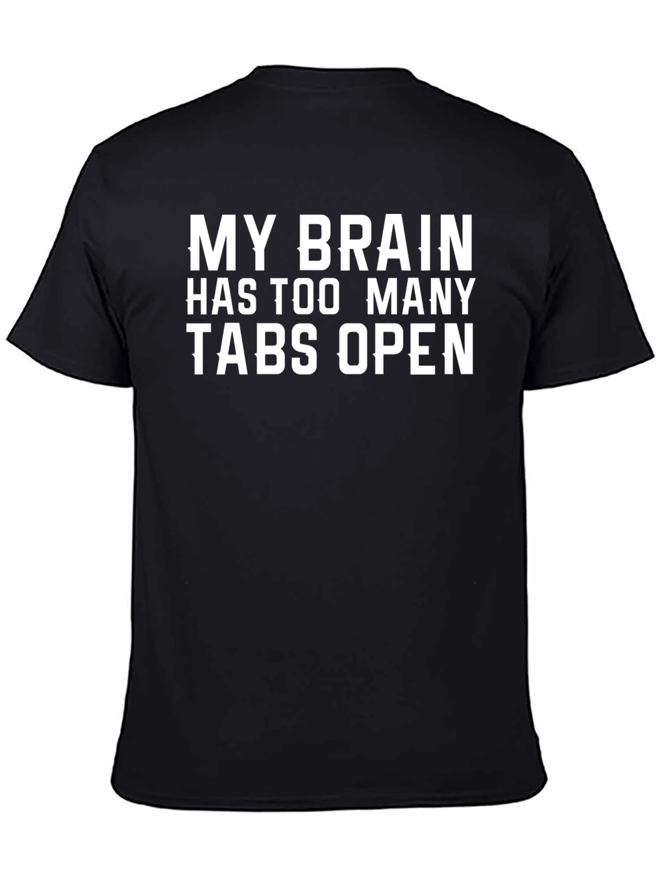Funny Brain Tabs Open Graphic Black T-Shirt
