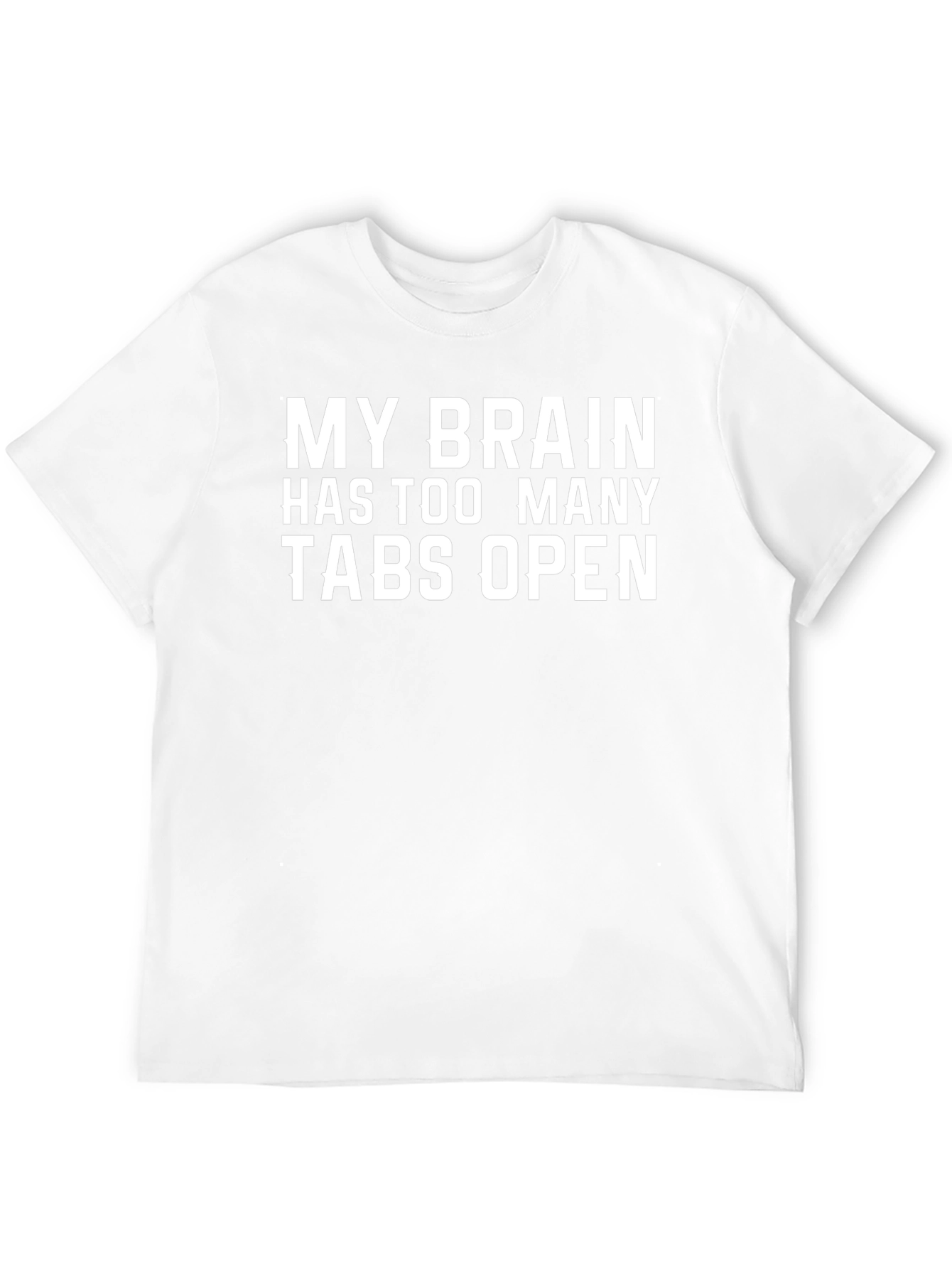 Funny Brain Tabs Open Graphic Black T-Shirt