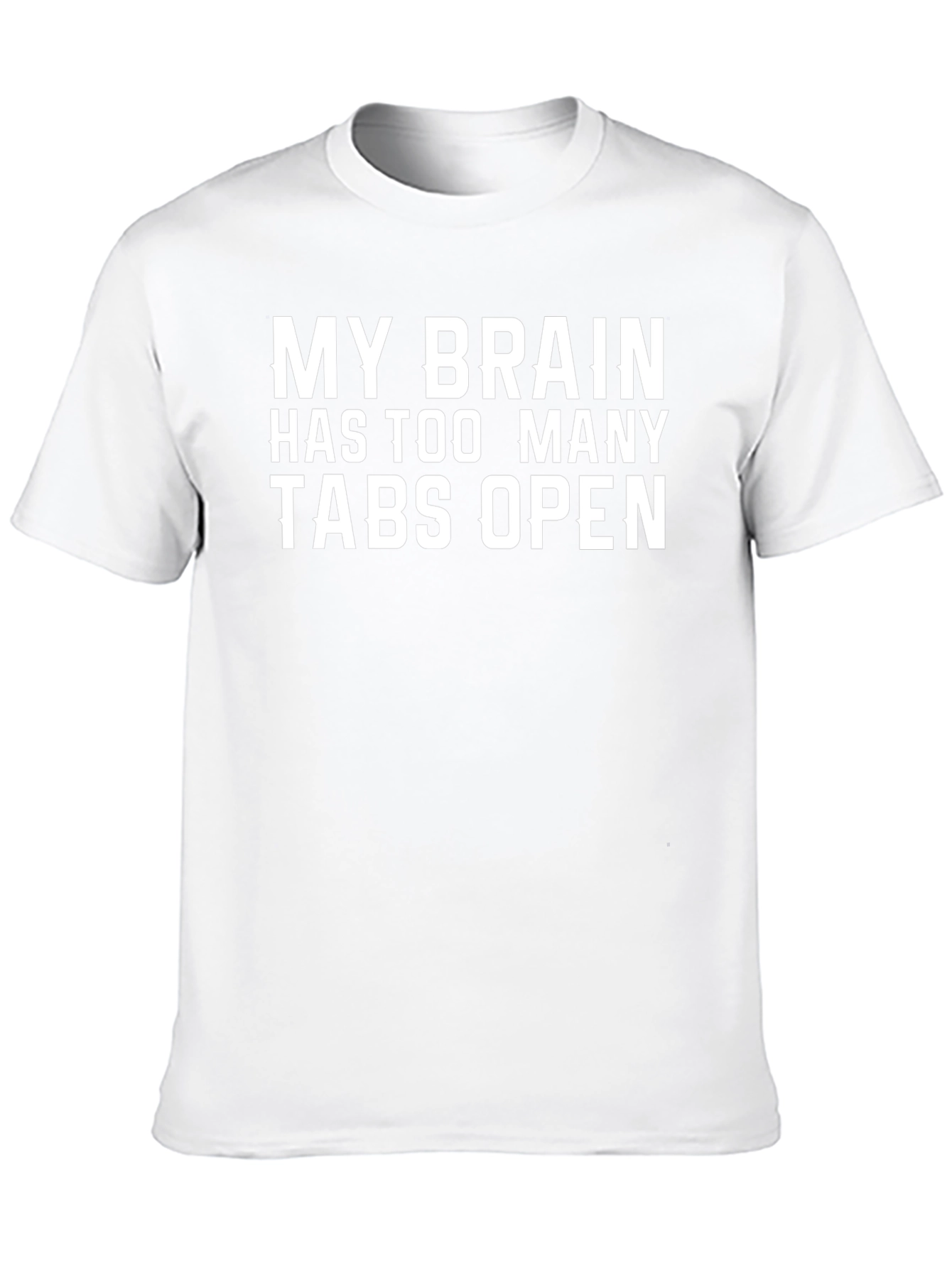 Funny Brain Tabs Open Graphic Black T-Shirt