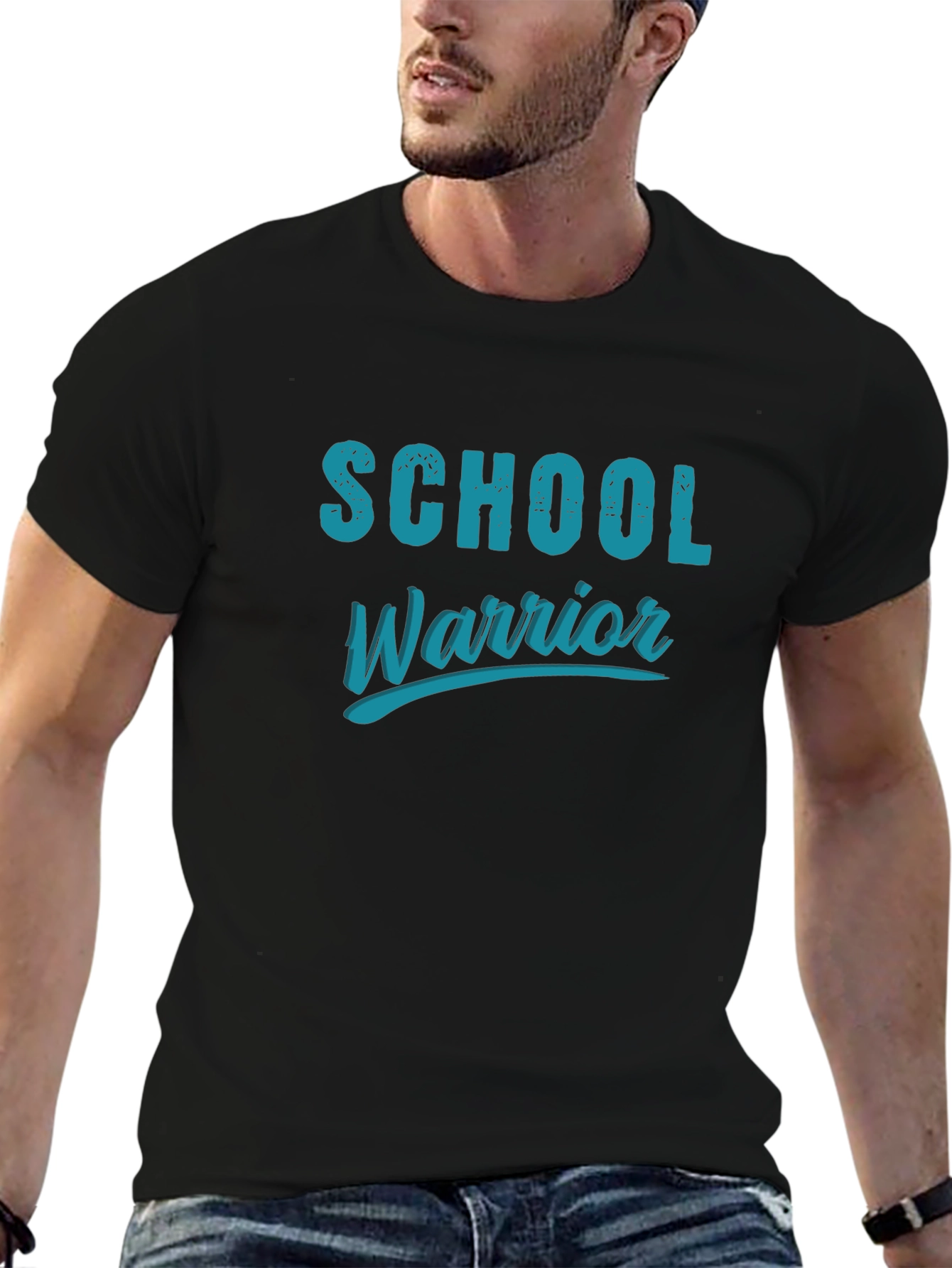 School Warrior T-Shirt - Black Cotton Tee