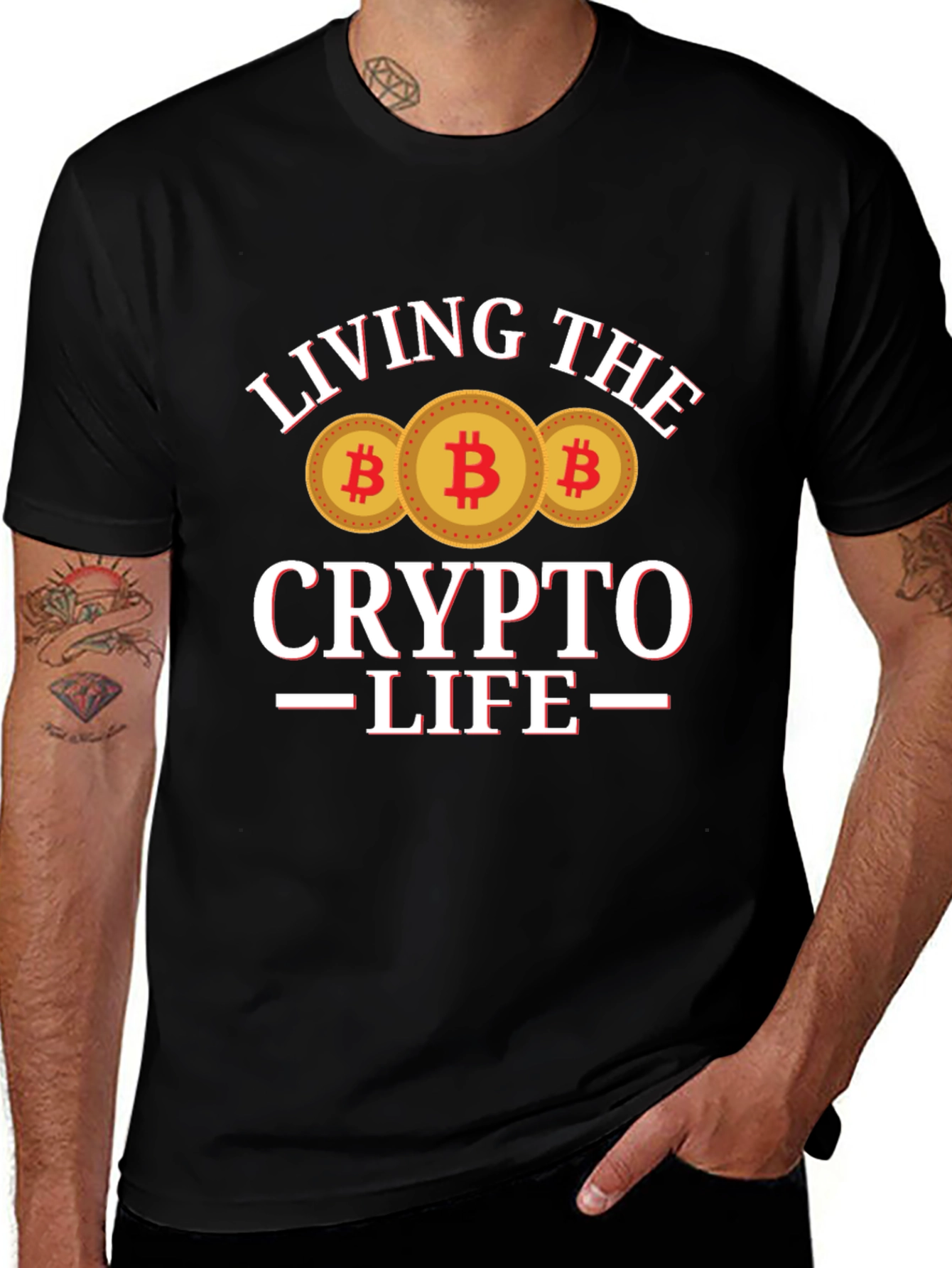 Living the Crypto Life T-Shirt Bitcoin Design