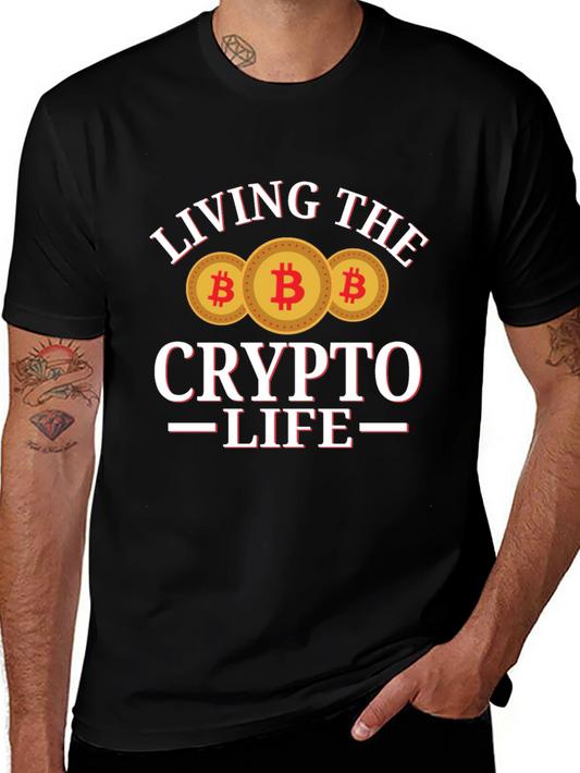 Living the Crypto Life T-Shirt Bitcoin Design