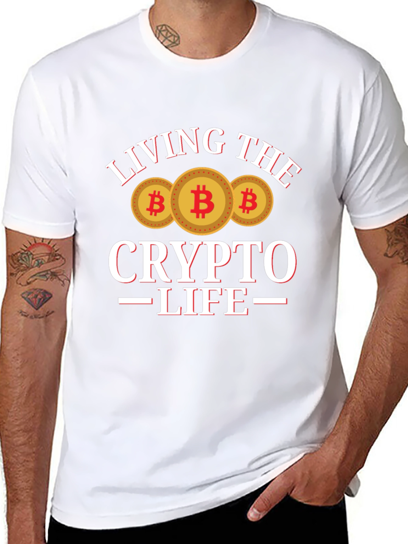Living the Crypto Life T-Shirt Bitcoin Design