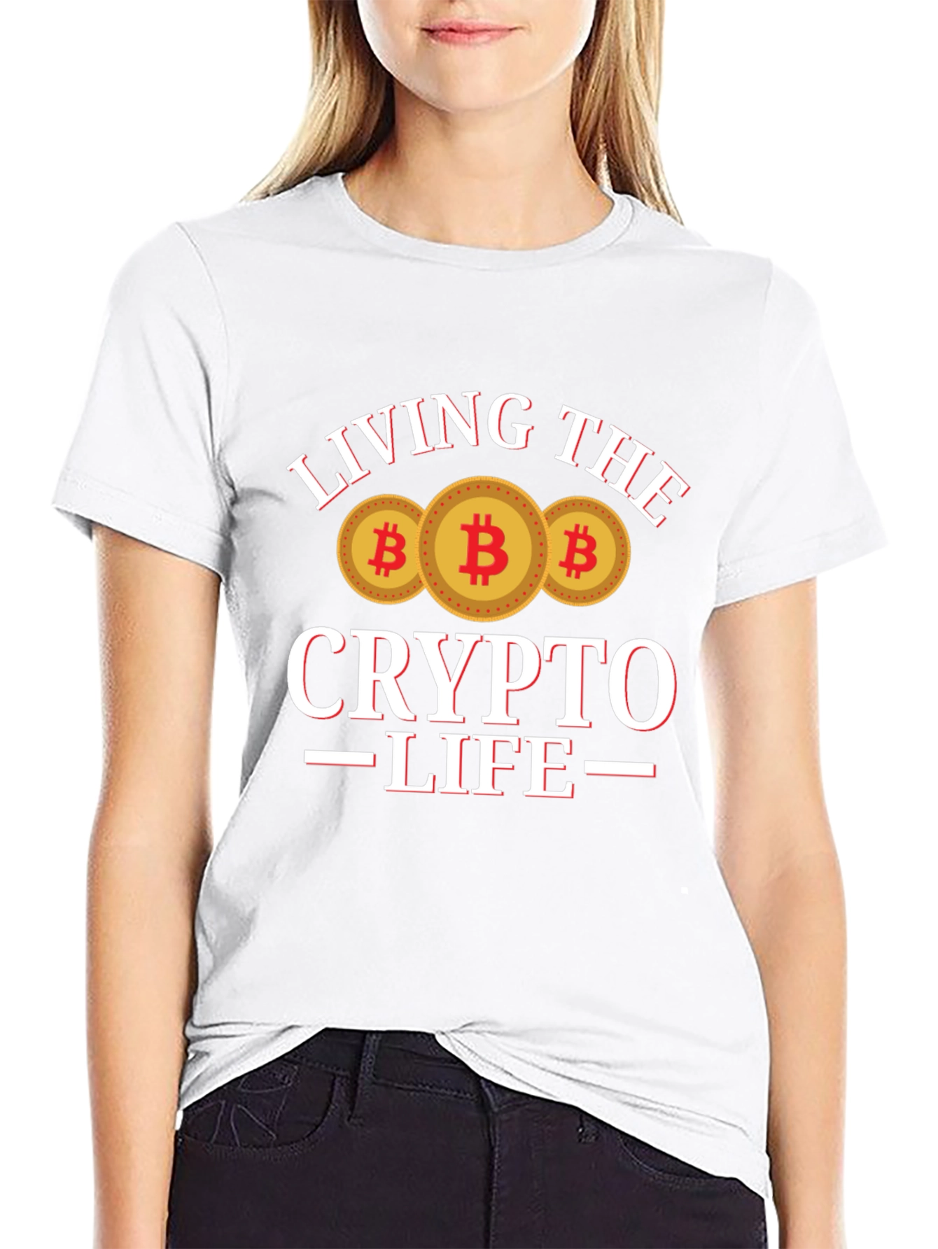 Living the Crypto Life T-Shirt Bitcoin Design