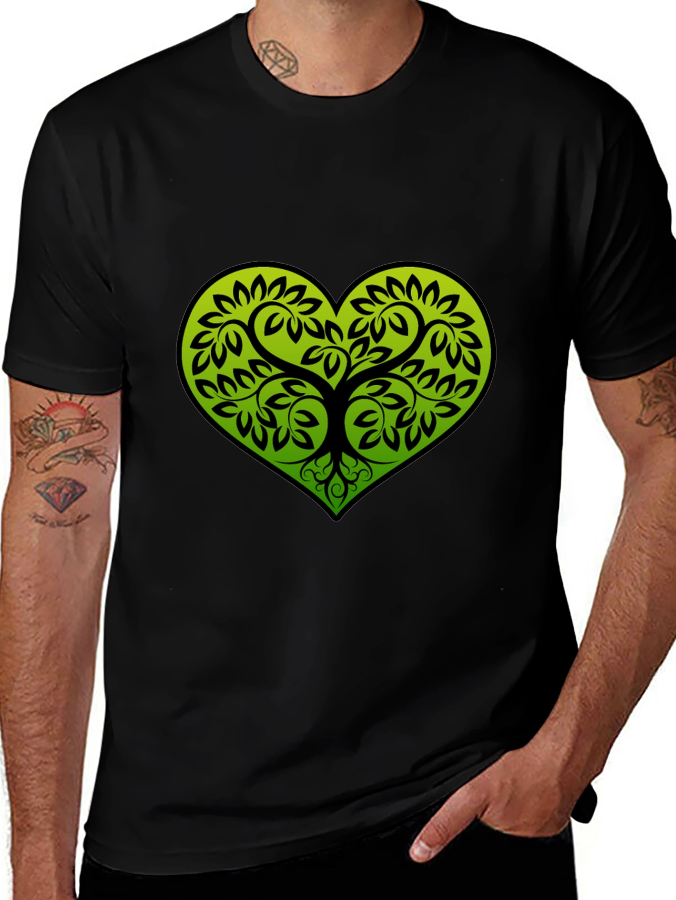 Heart Tree Black T-Shirt