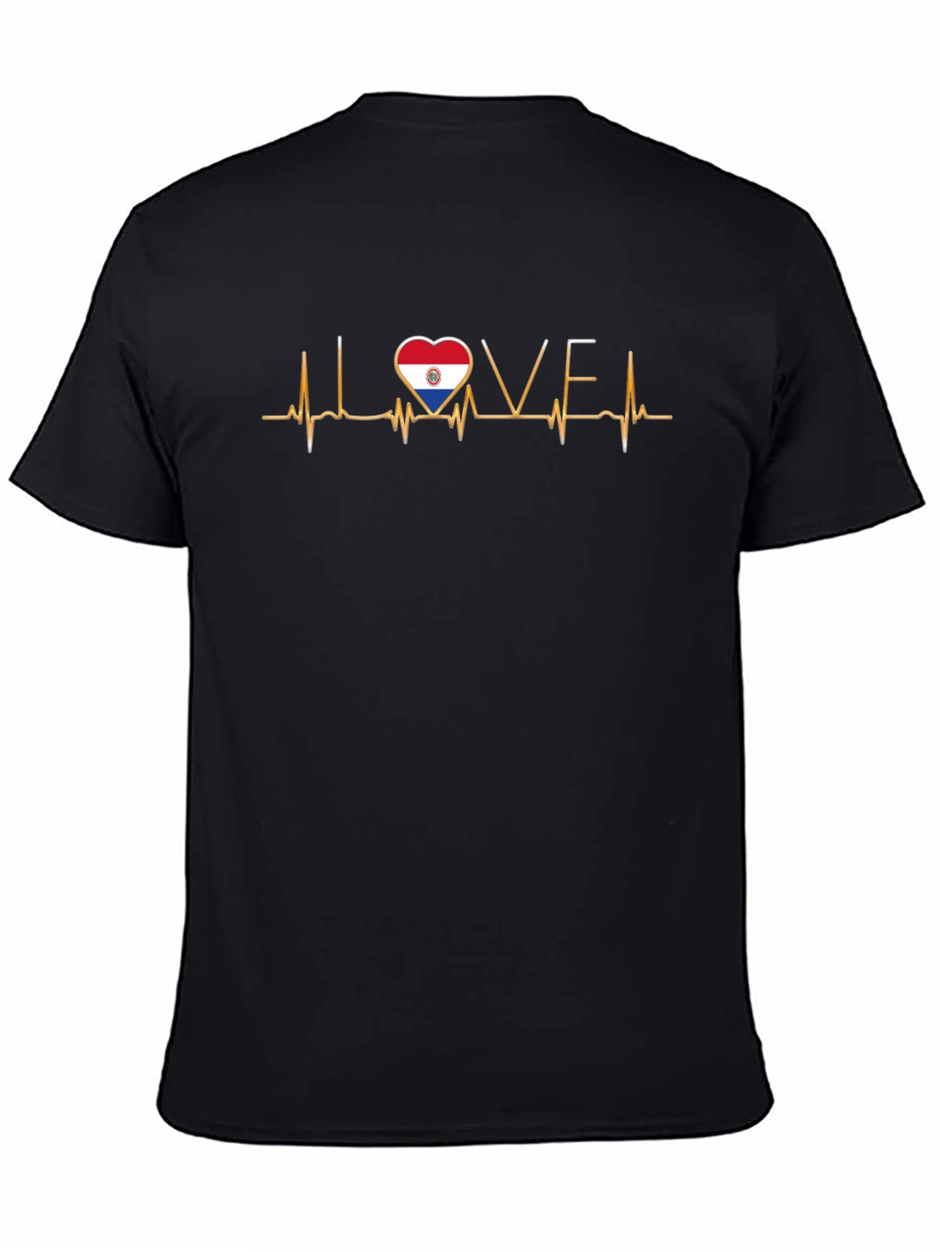 Paraguay Flag Heartbeat Love T-Shirt