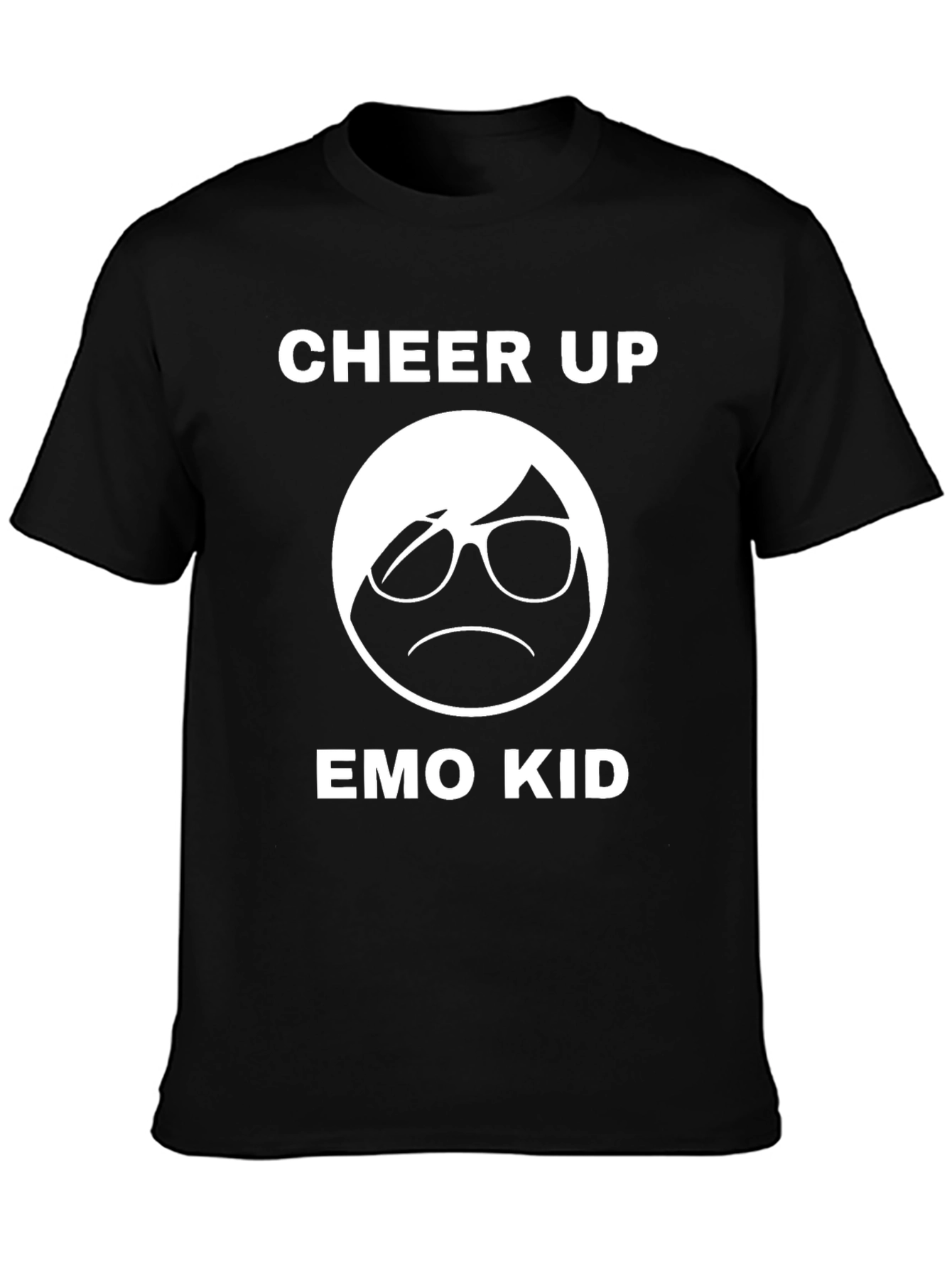Cheer Up Emo Kid Black Graphic T-Shirt