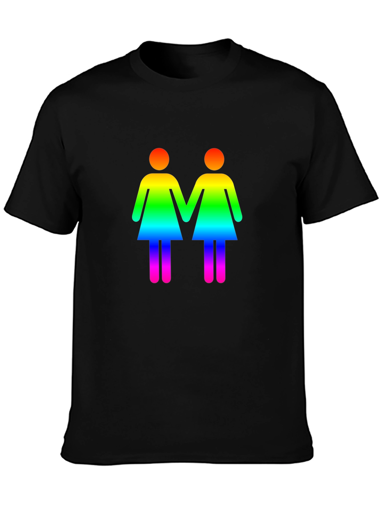 Rainbow Lesbian Symbol Black T-Shirt